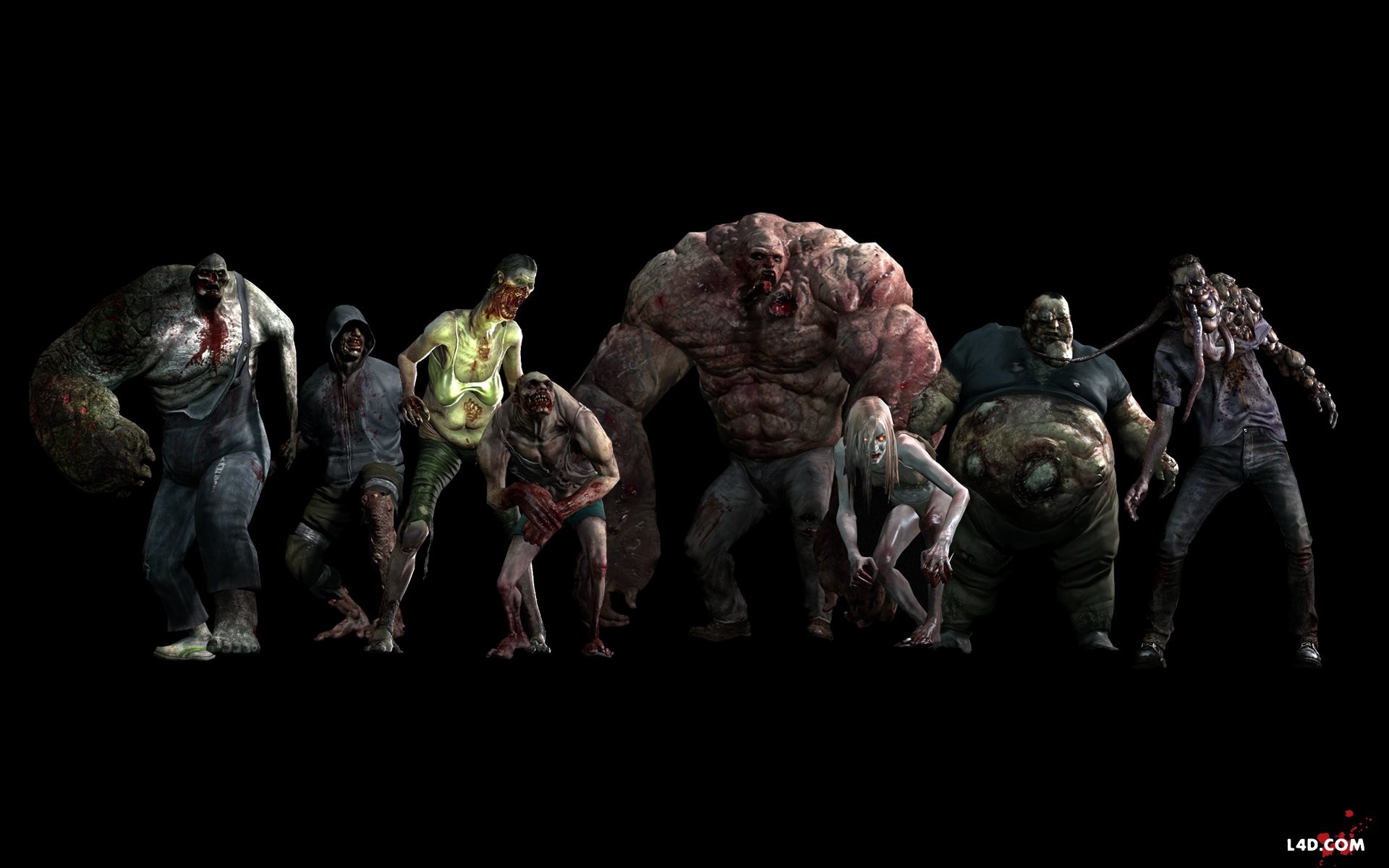 Left 4 Dead, Infetti, Zombie, Sfondo nero, 1920x1200, wallpaper desktop