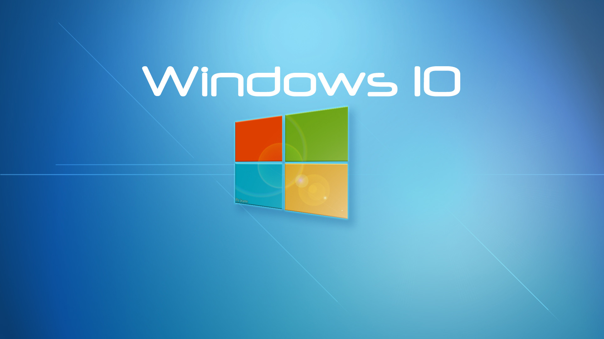 Windows 10, Logo Windows, Sfondo azzurro, Full HD, wallpaper desktop