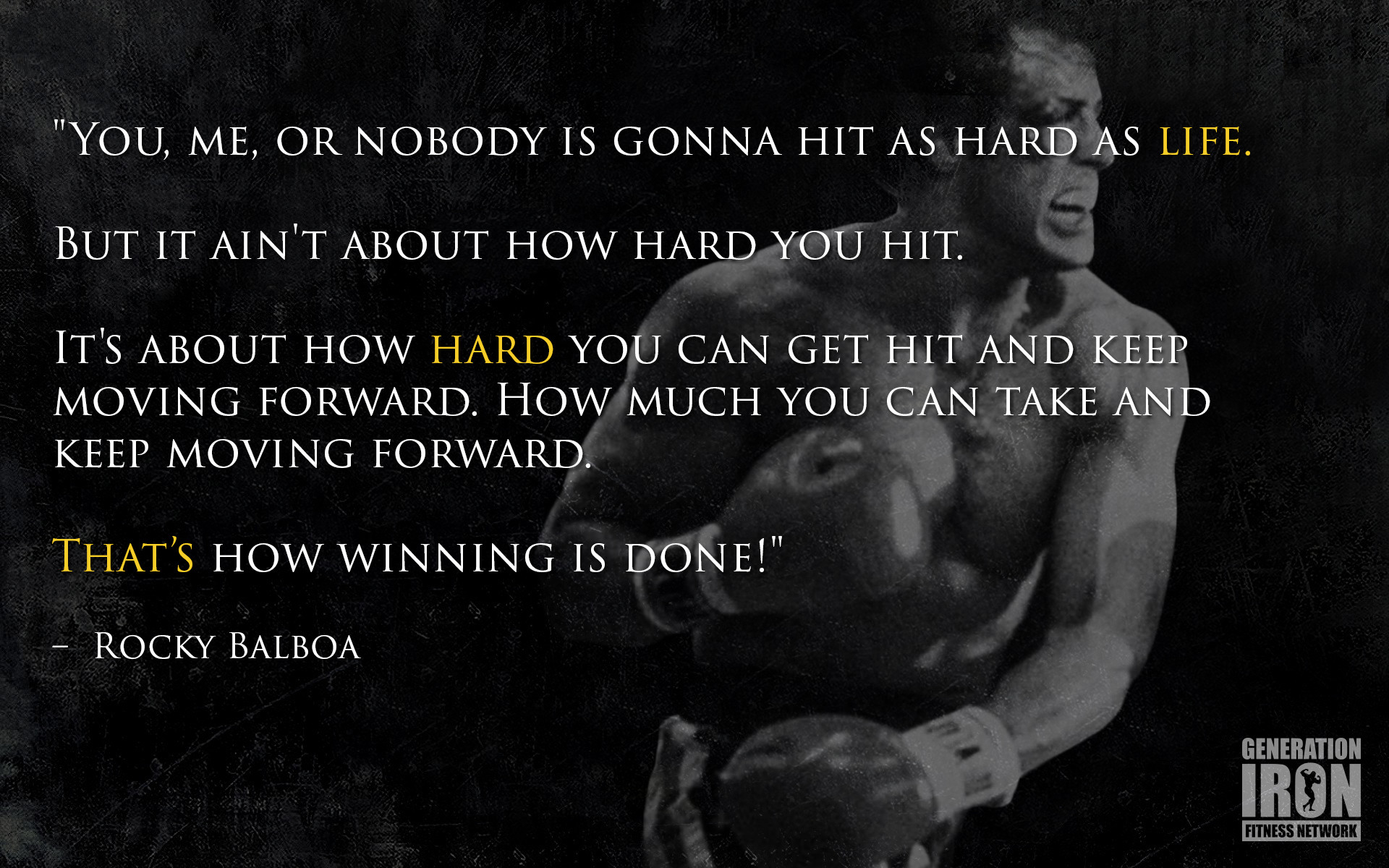Rocky Balboa, Citazione, Sfondo nero, 16:10 Full HD, wallpaper widescreen