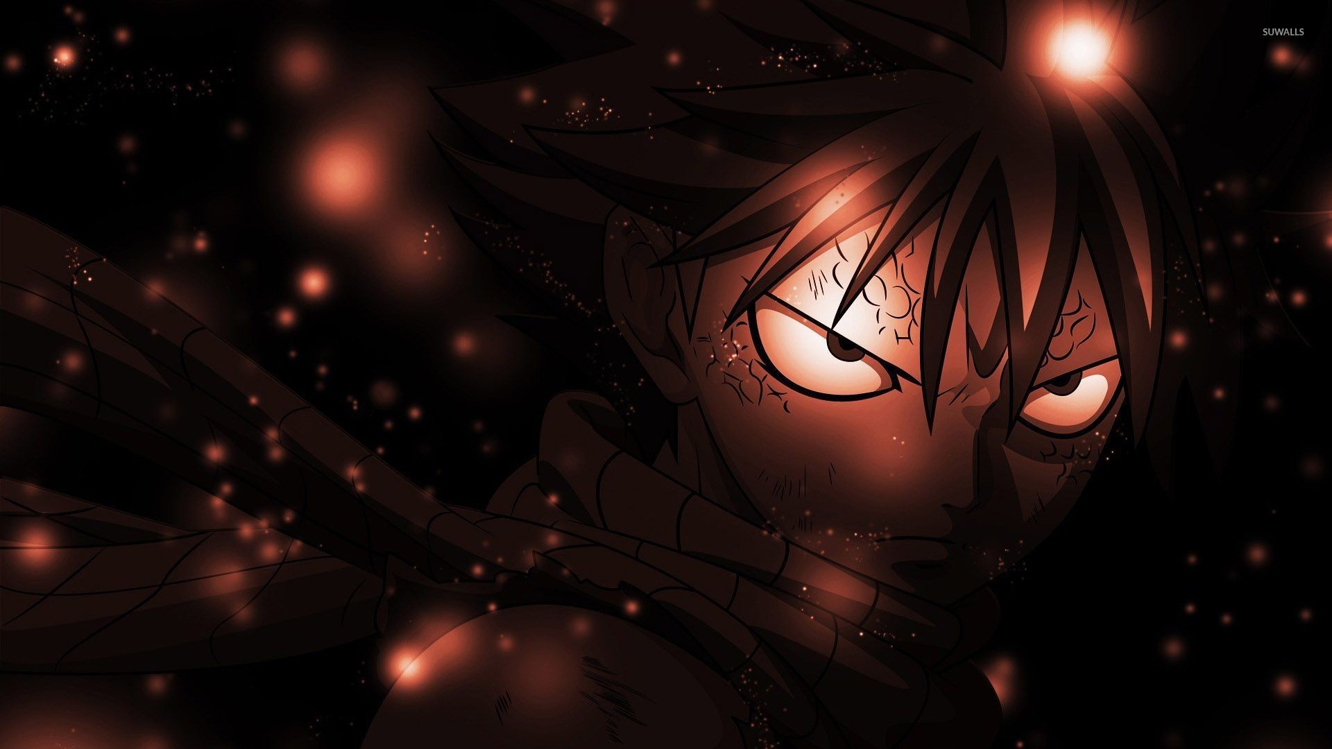 Natsu Dragneel, Fairy Tail, Occhi, Bokeh, Full HD 1080p, sfondo desktop