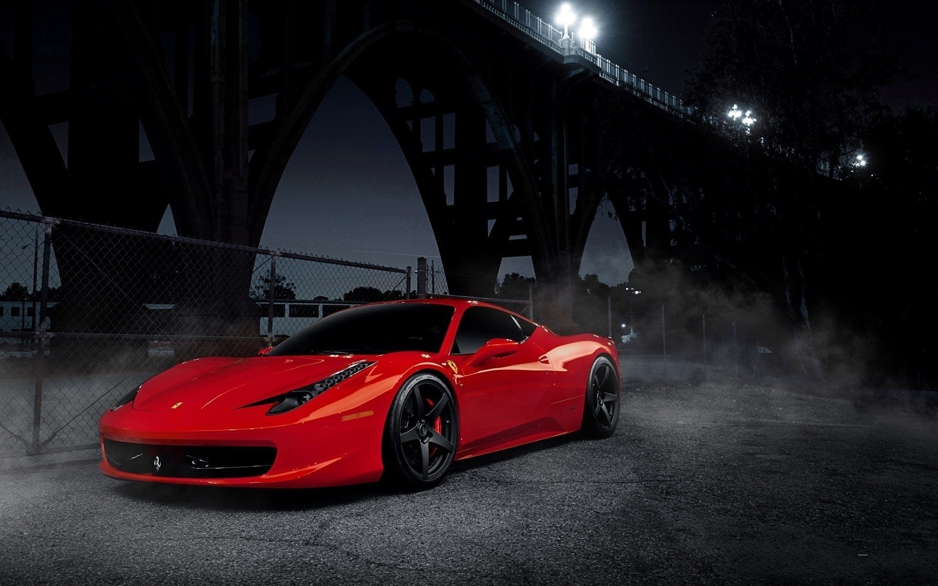 Ferrari 458 Italia, Ferrari, Notte, Ponte, 1920x1200, immagine di sfondo