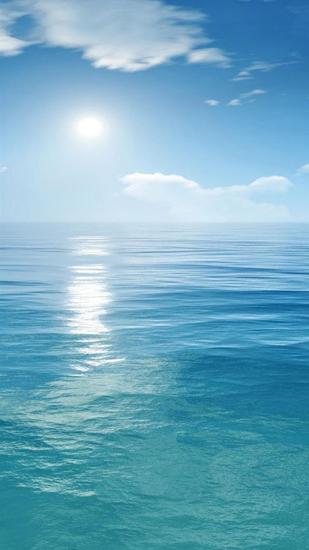 Mare, Sole, Cielo azzurro, Orizzonte, schermata Home Samsung Galaxy