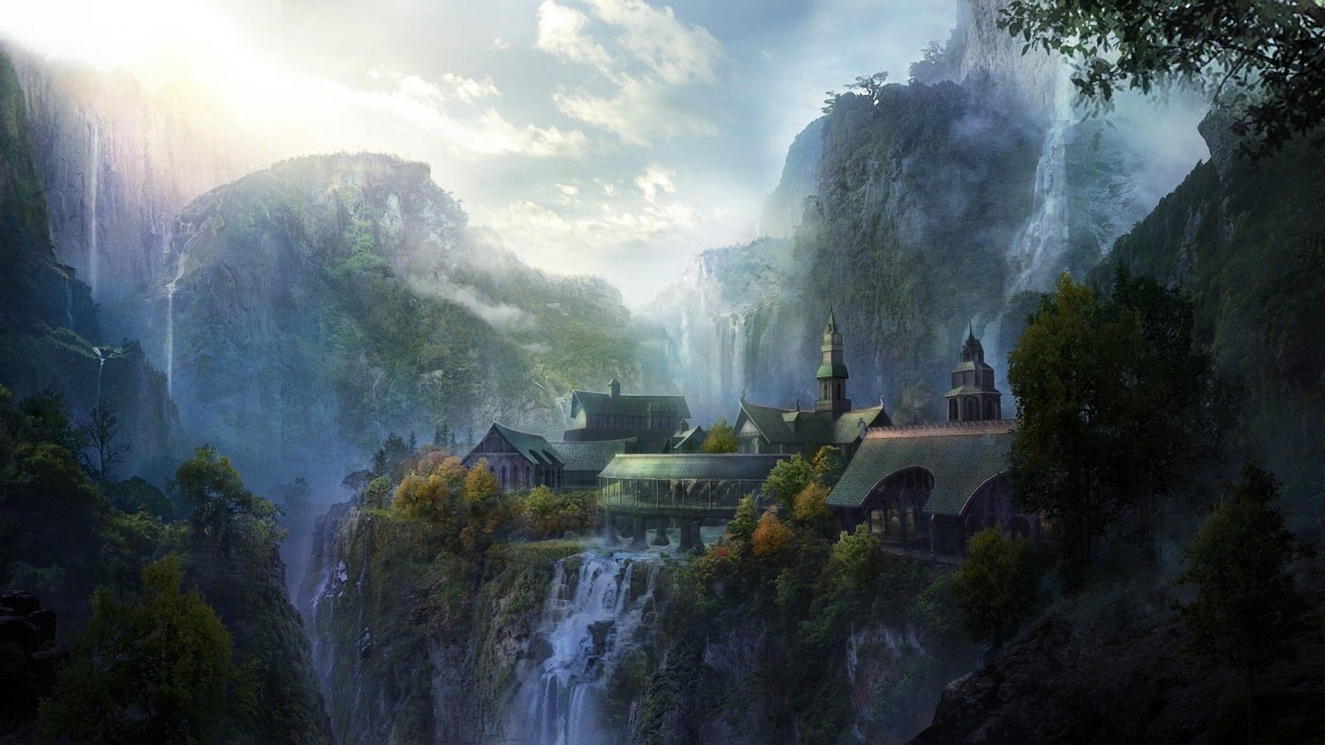Gran Burrone, Rivendell, Il Signore degli Anelli, Valle, Full HD, sfondo per portatile