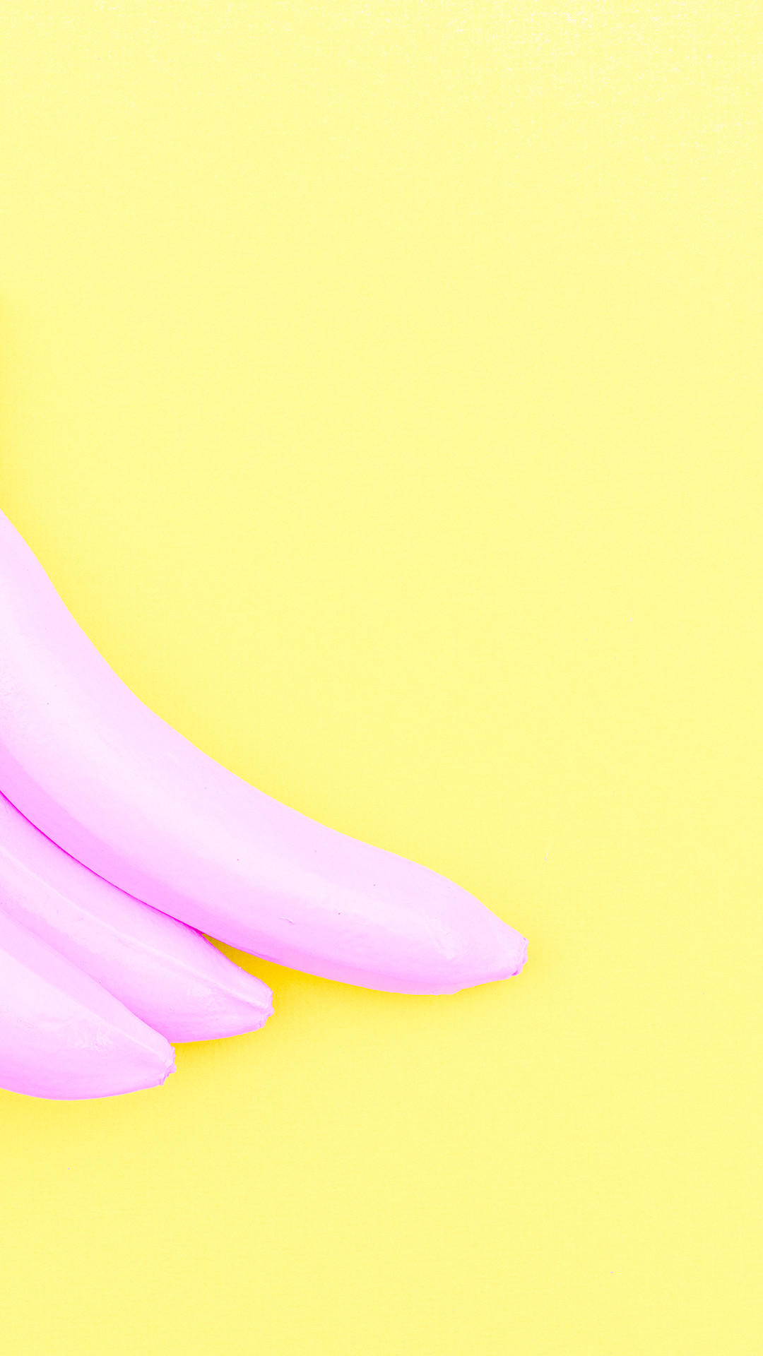 Banane rosa, Sfondo giallo, Minimalista, 1080x1920, schermata di blocco iPhone