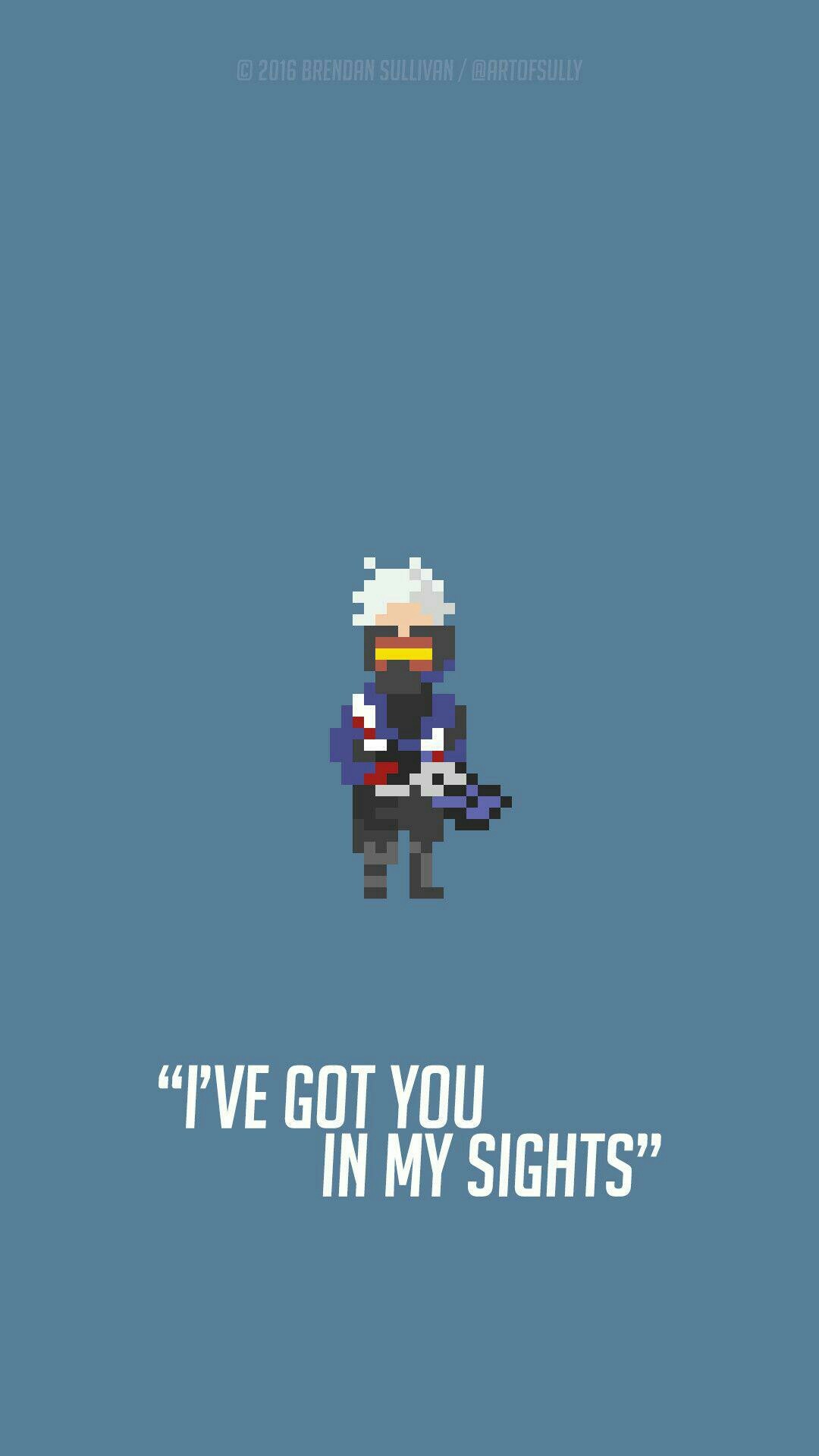 Pixel art, Personaggio, Fucile, Citazione, Sfondo azzurro, Full HD, schermata di blocco del cellulare