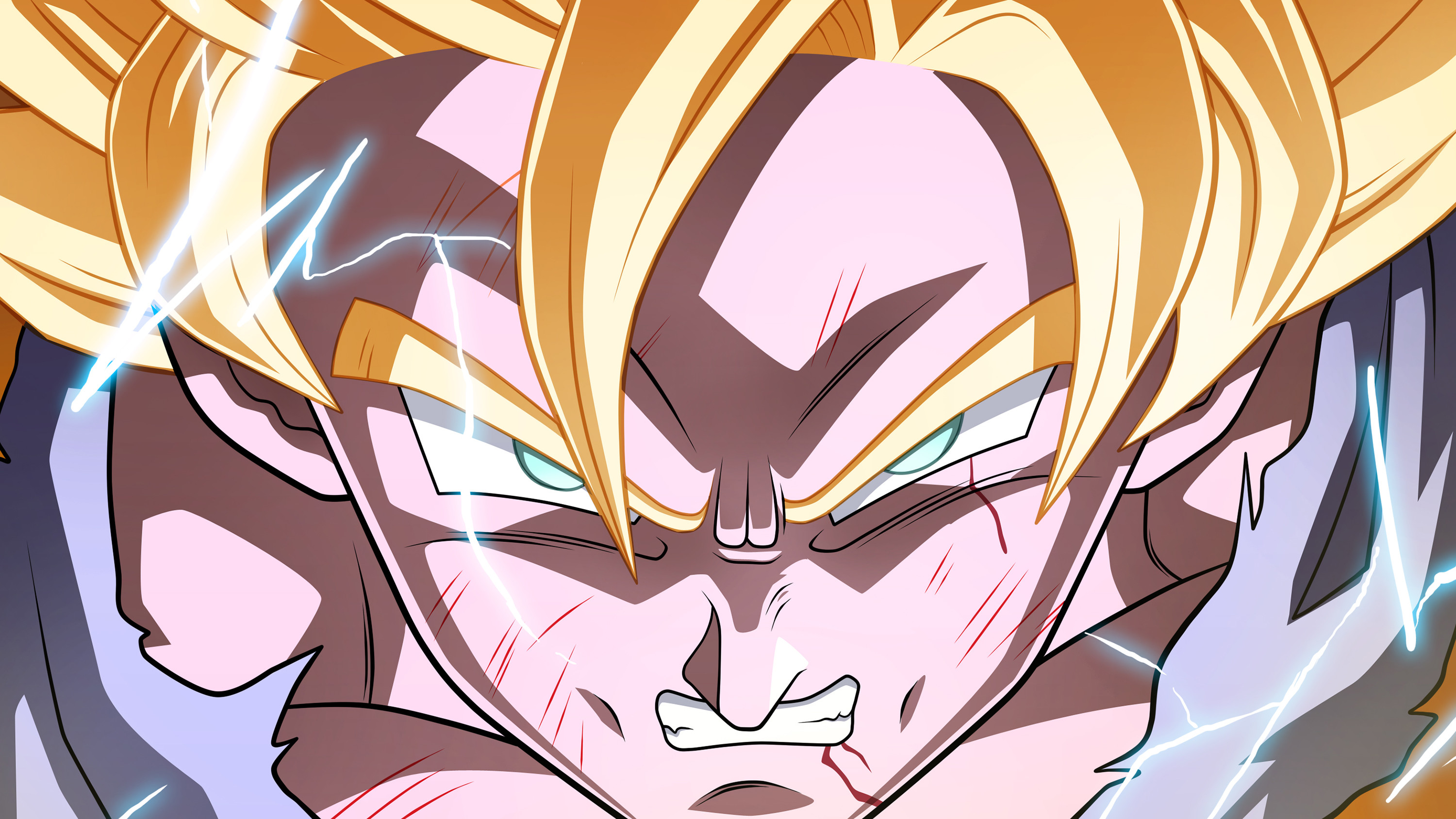 Goku, Super Saiyan, Primo piano, 2K, sfondo per portatile