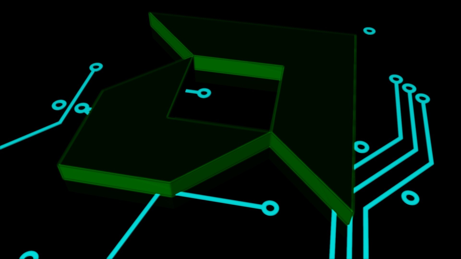 AMD, Logo, Circuito, Verde, Full HD, sfondo per PC e portatile