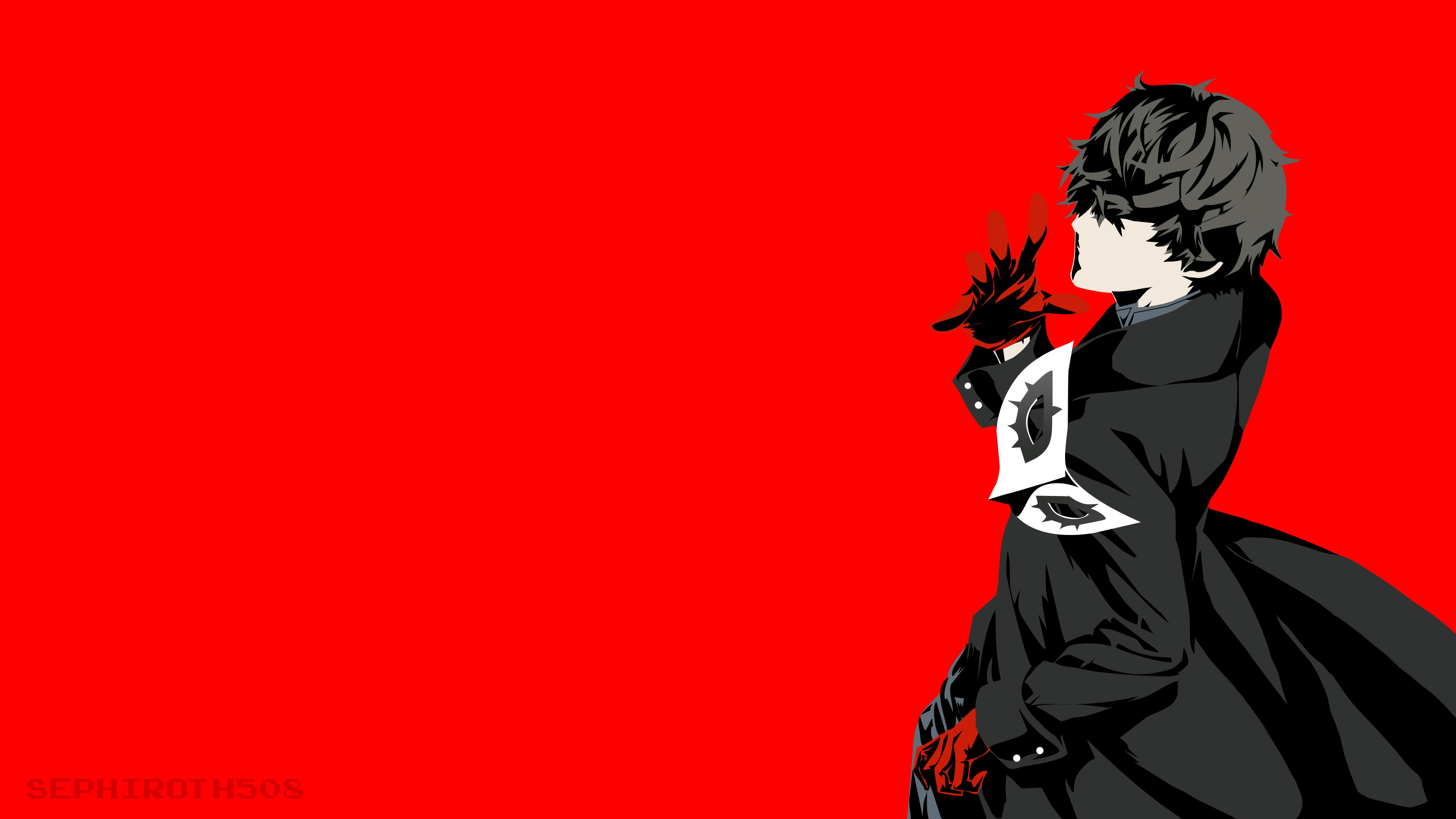 Joker, Persona 5, Sfondo rosso, 3840x2160, wallpaper desktop