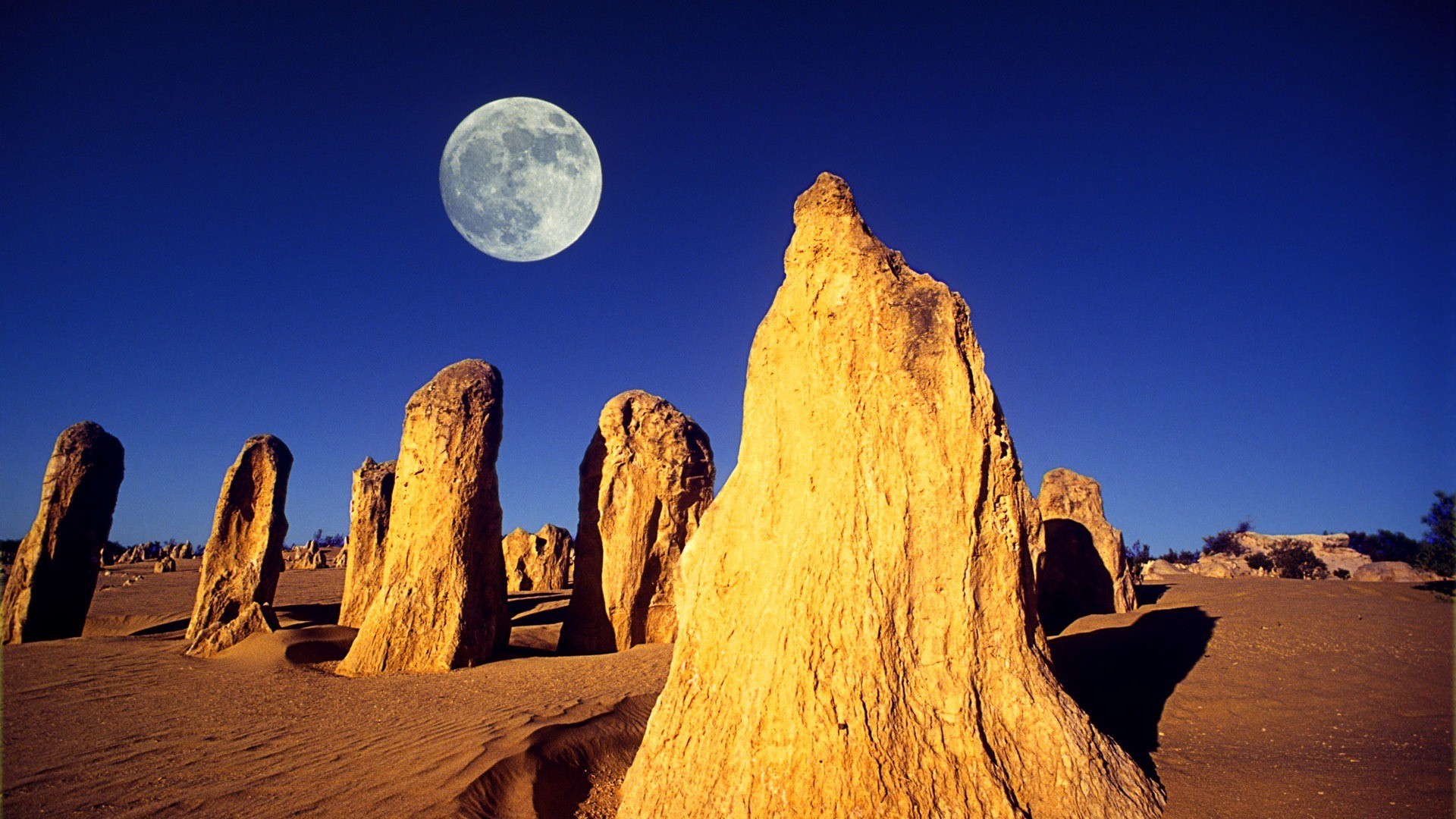 Pinnacles Desert, Nambung, Australia, Luna, Deserto, sfondo per tablet