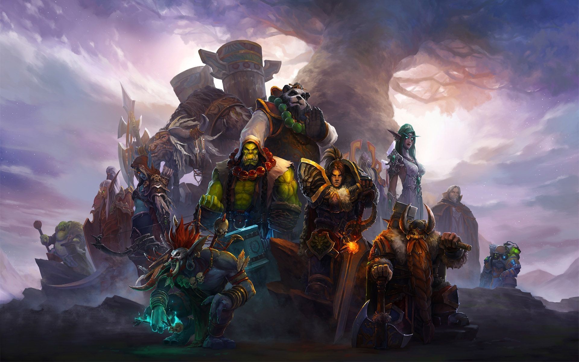 World of Warcraft, Thrall, Sylvanas Windrunner, Pandaren, Eroi, 1920x1200, sfondo per PC