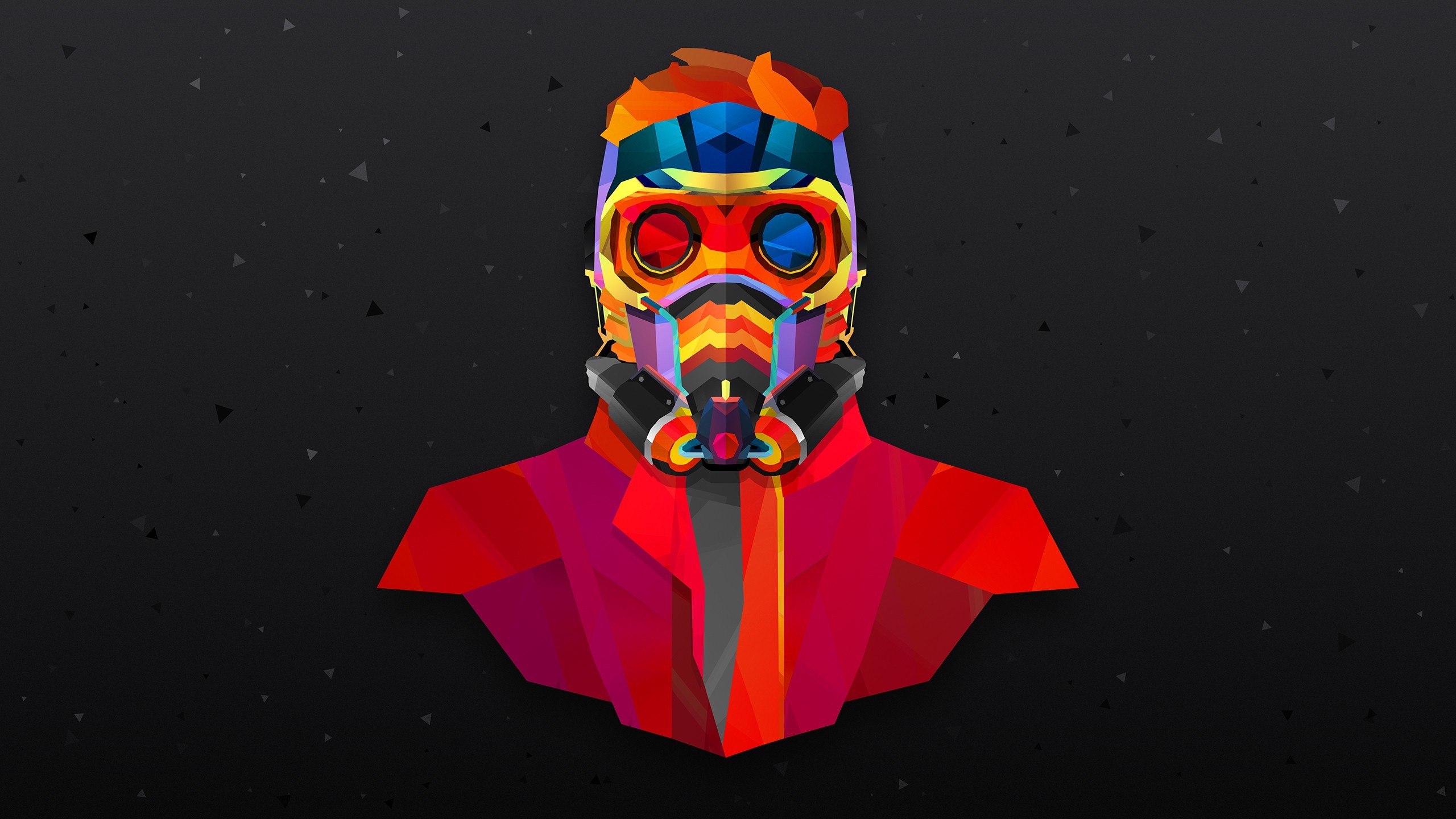 Star-Lord, Guardiani della Galassia, Marvel, Low poly, 2K 1440p, sfondo desktop