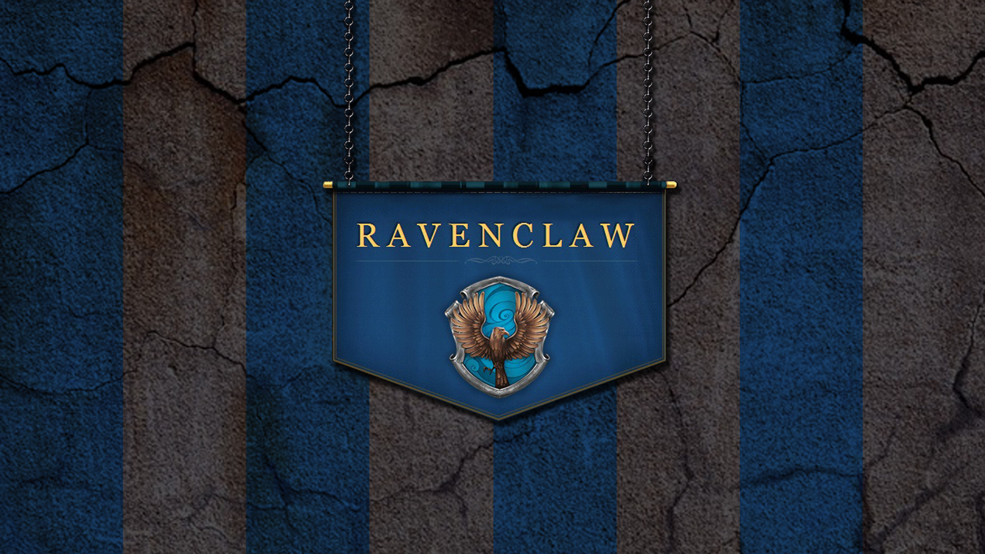 Stendardo di Corvonero, Stemma di Corvonero, Harry Potter, Strisce blu, sfondo per portatile