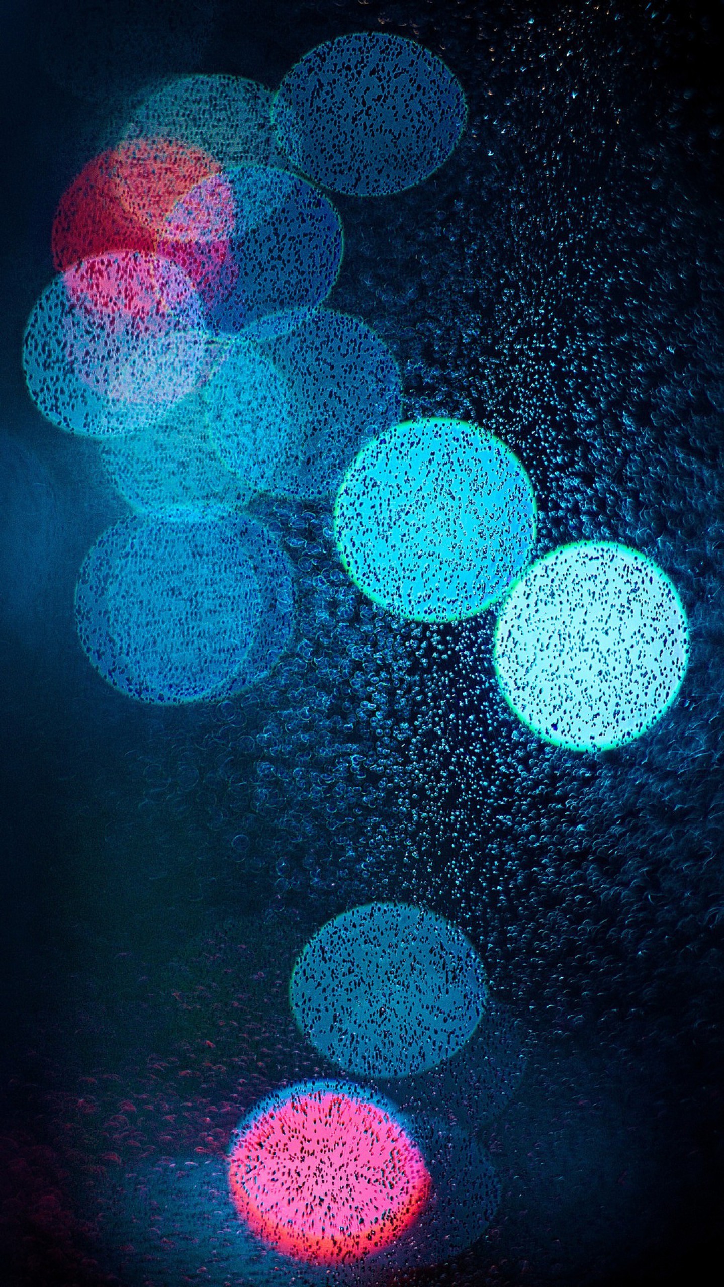 Bokeh, Luci sfocate, Verde acqua, sfondo Galaxy S7 verticale
