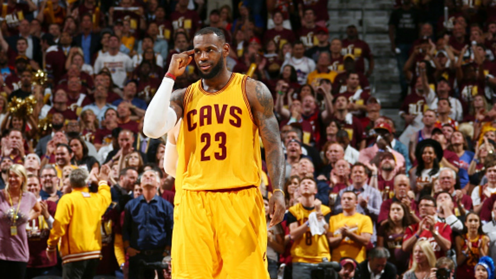 LeBron James, Cleveland Cavaliers, Maglia gialla, Pubblico, Full HD, sfondo per PC e portatile
