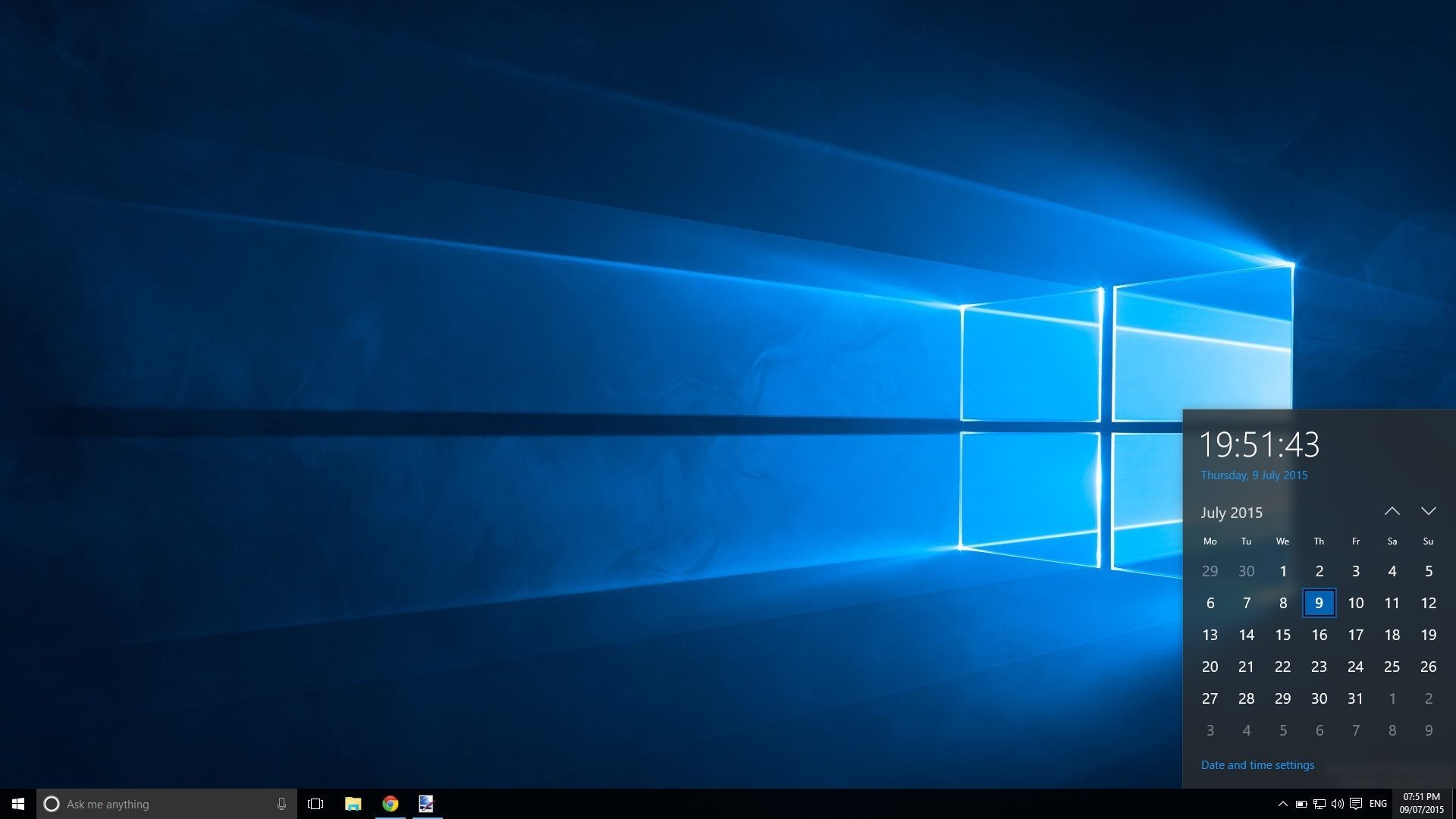 Windows 10, Logo Windows, Desktop, Screenshot, Blu, 16:9 Full HD, sfondo widescreen