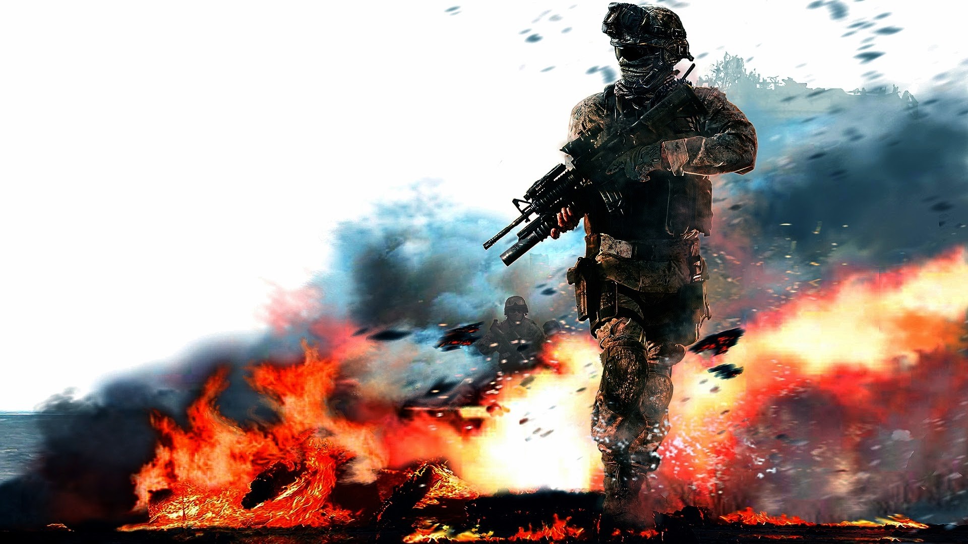 Call of Duty: Modern Warfare 2, Soldato, Fuoco, Esplosione, 1920x1080, immagine di sfondo