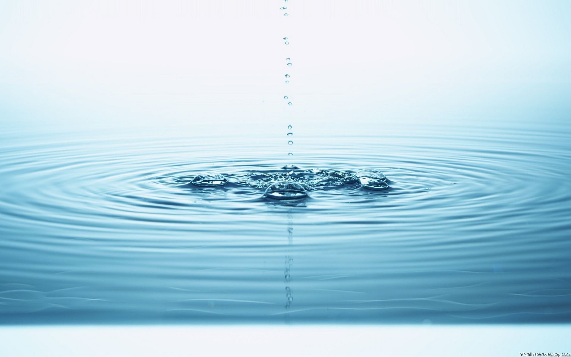 Goccia d'acqua, Cerchi nell'acqua, Azzurro, Full HD, sfondo per portatile