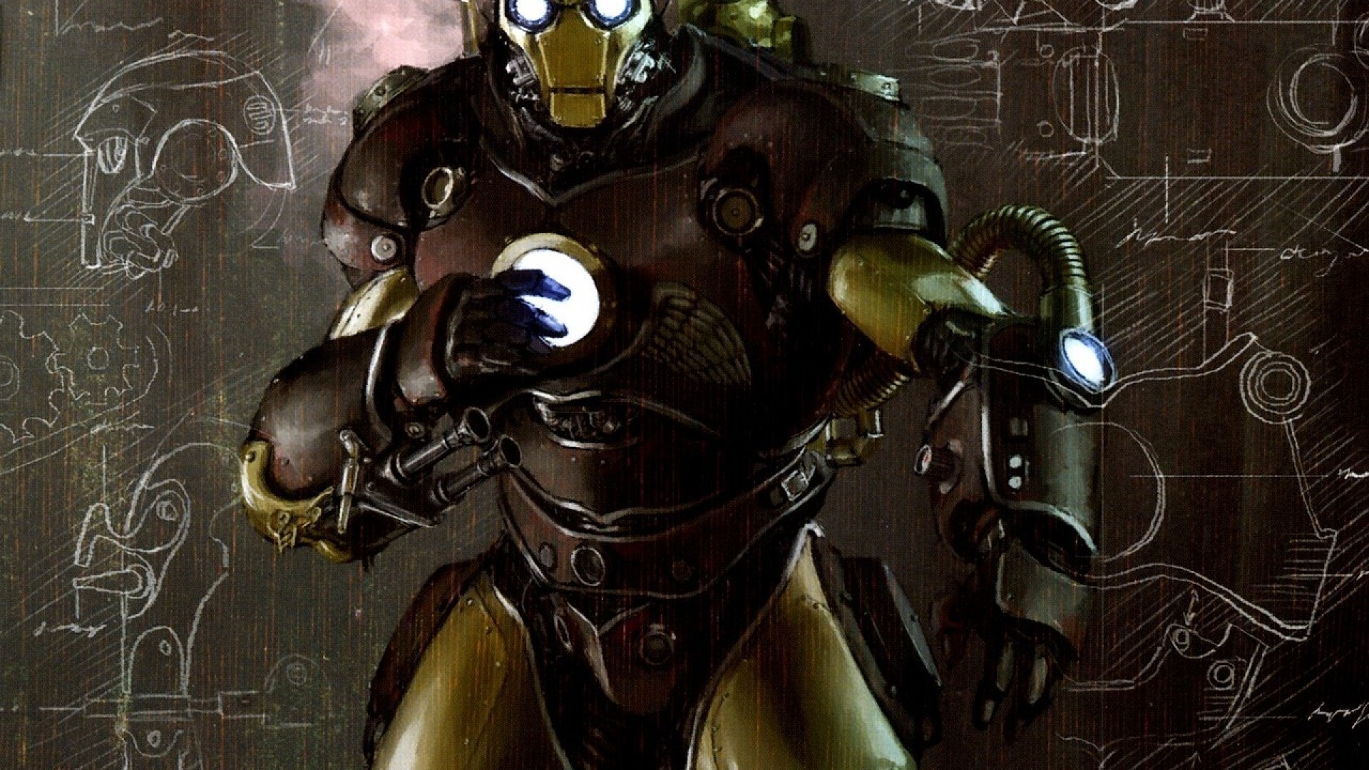 Iron Man, Marvel, Armatura, Steampunk, 1920x1080, sfondo per PC