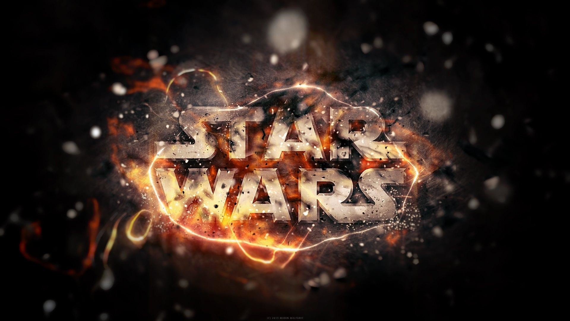 Logo Star Wars, Fuoco, Esplosione, 1920x1080, immagine di sfondo