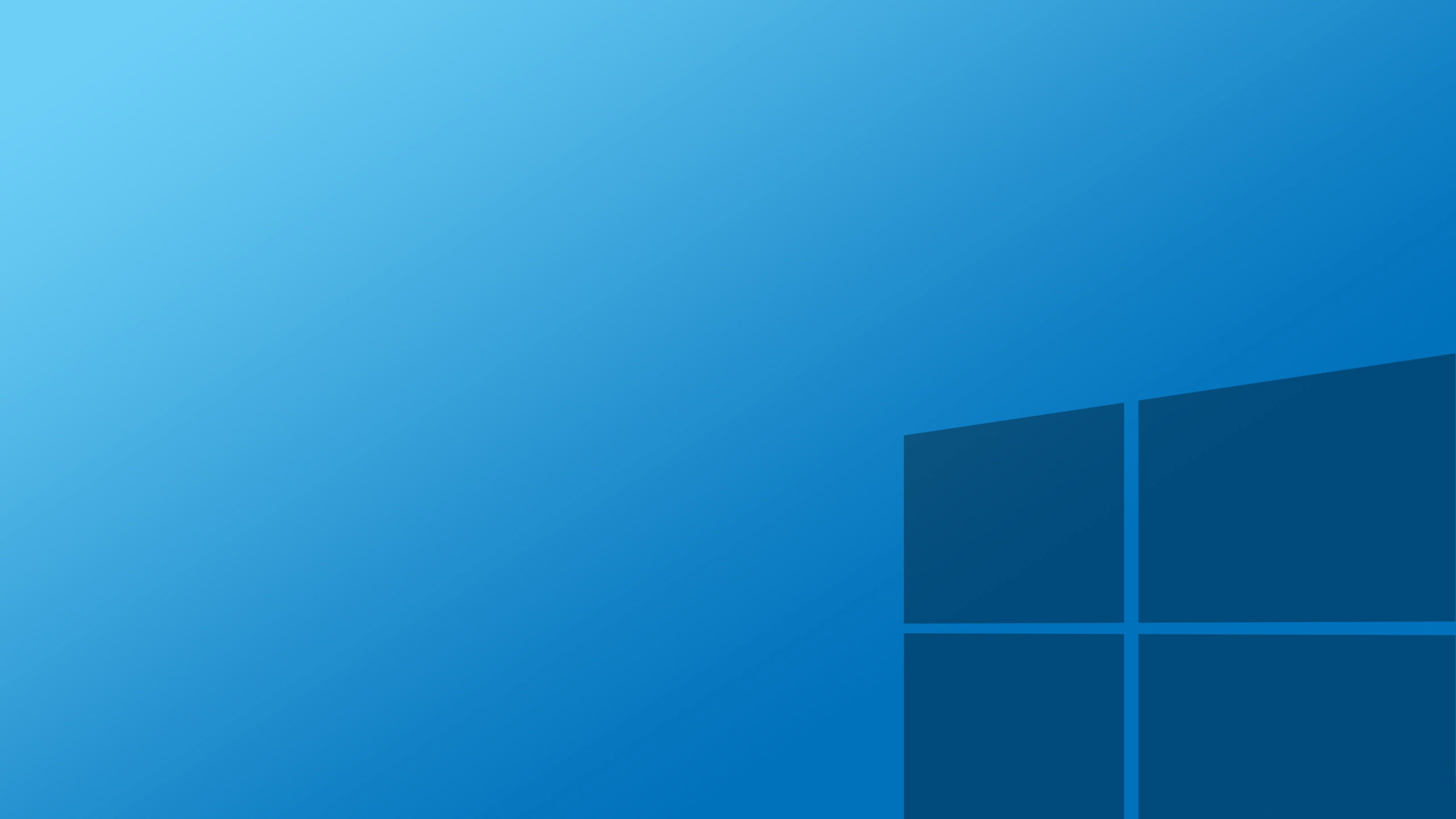 Windows 10, Logo Windows, Azzurro, Minimalista, 16:9 2K, sfondo widescreen