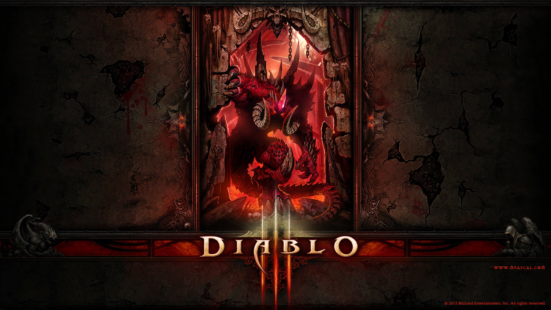 Diablo, Diablo III, Logo, Rosso, 1920x1080, wallpaper desktop