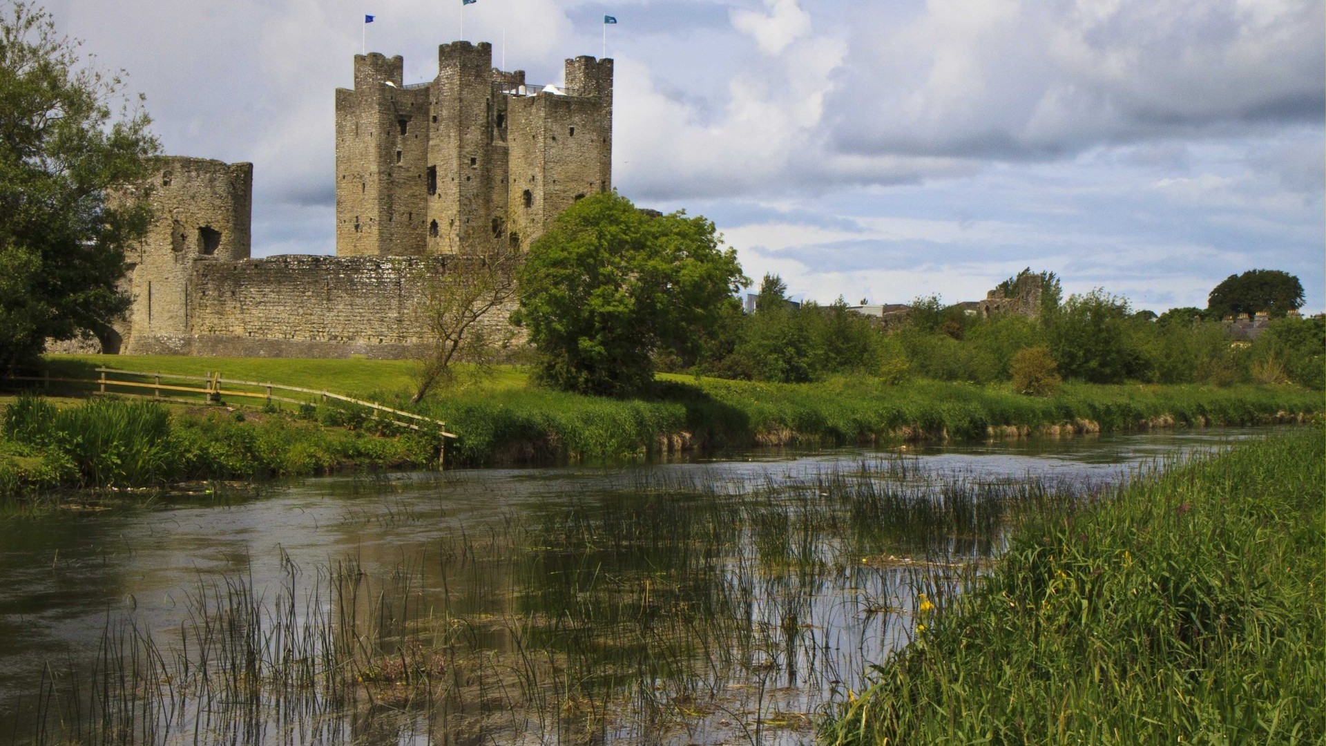 Castello di Trim, Contea di Meath, Irlanda, Fiume Boyne, Full HD, sfondo Windows 11