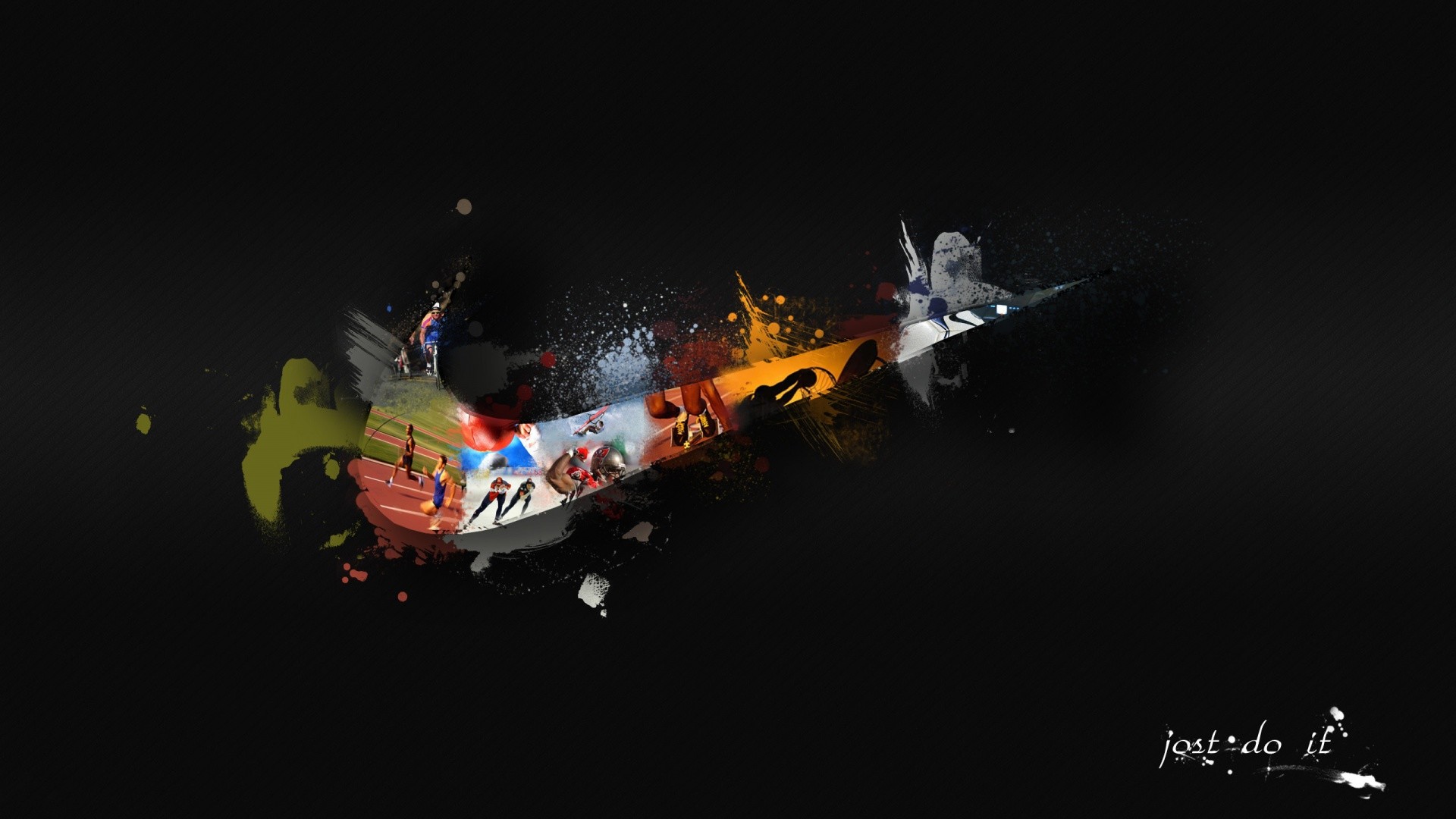 Nike, Just Do It, Logo, Schizzi di colore, Full HD, sfondo per PC