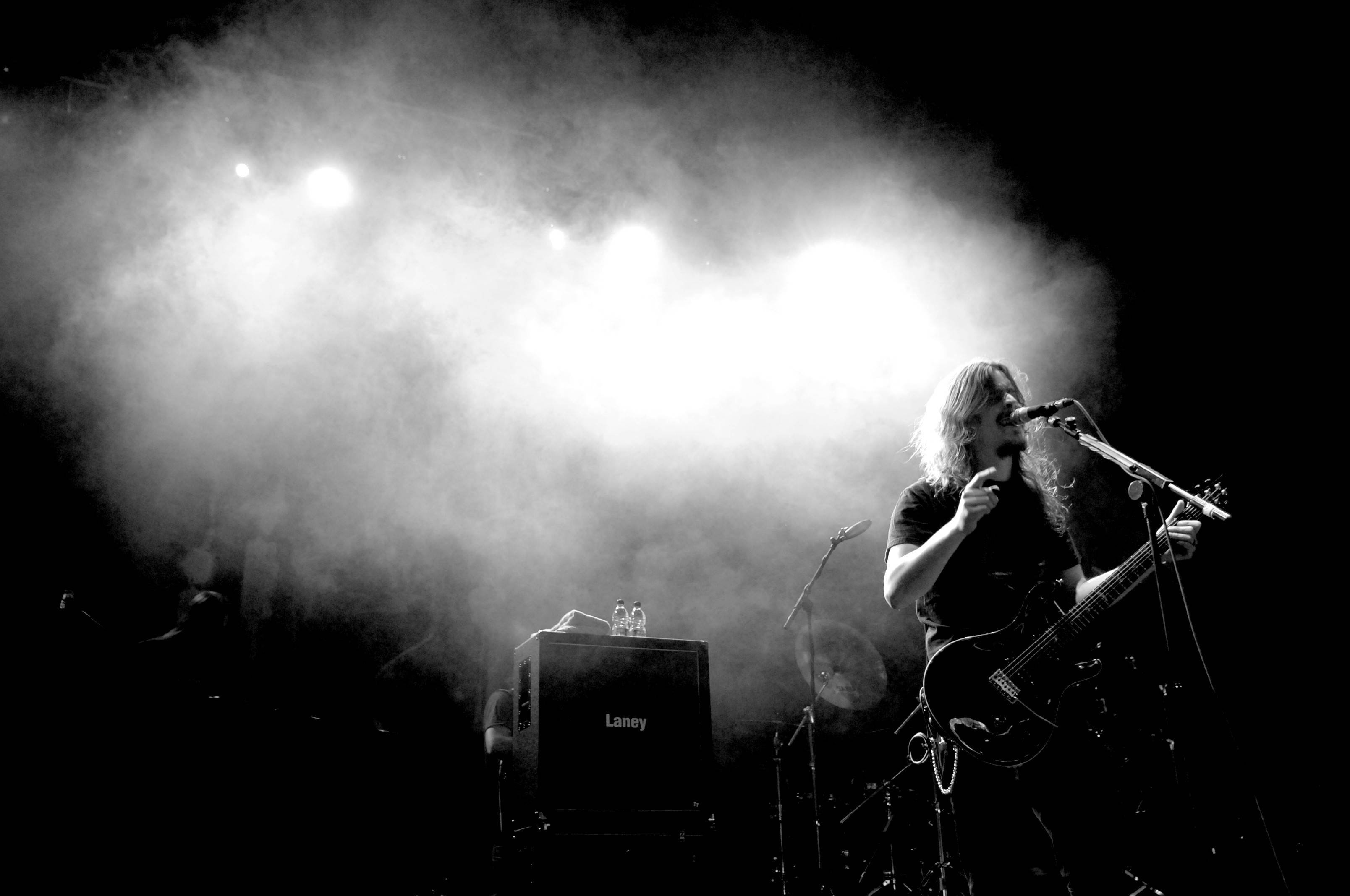 Concerto metal, Fumo, Palco, Bianco e nero, 2K, sfondo desktop