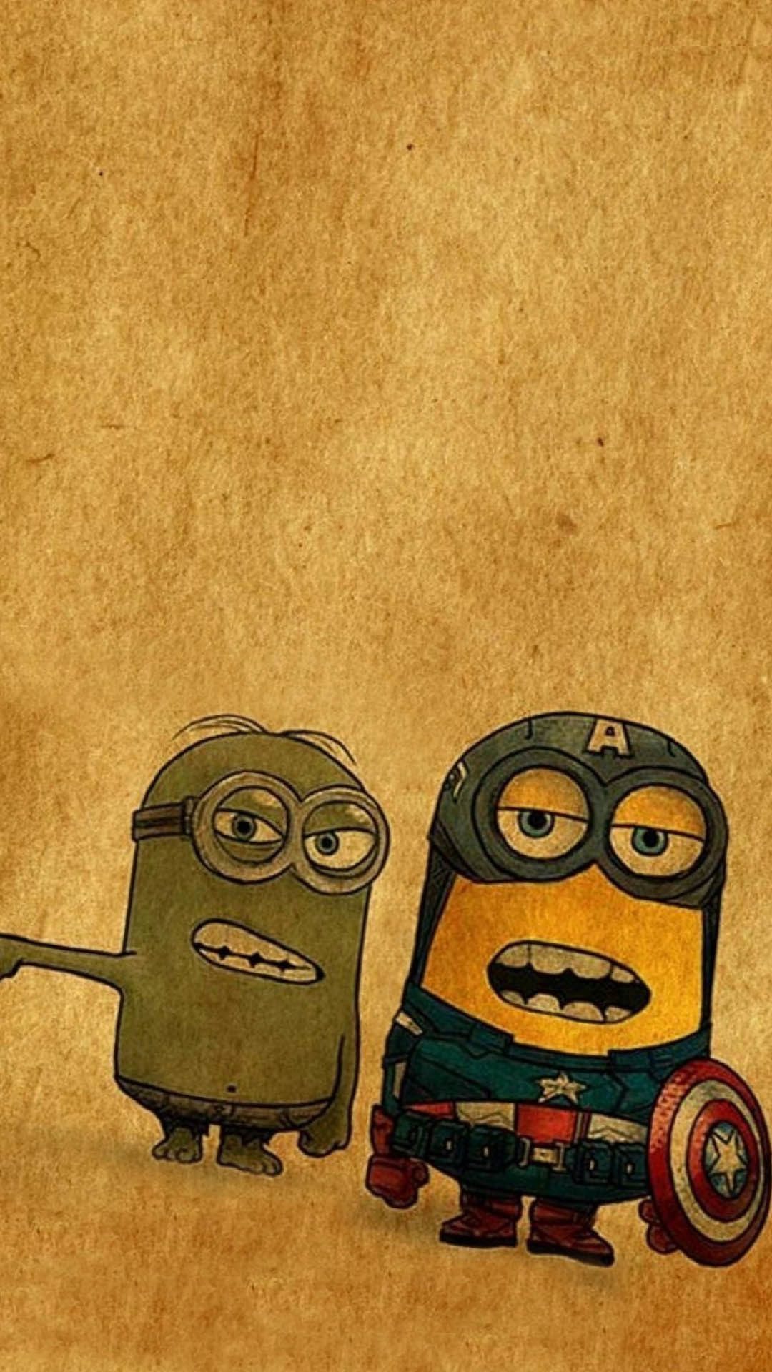 Minion, Capitan America, Supereroe, Parodia, Sfondo carta, schermata Home Android