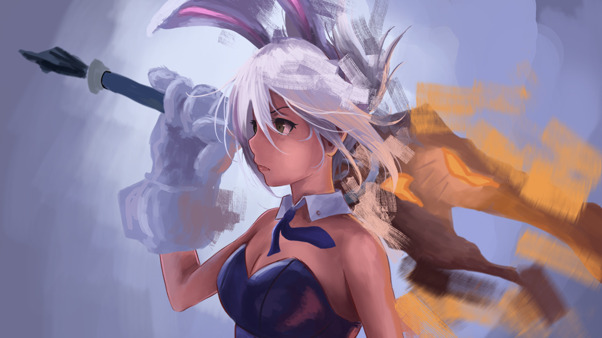 Riven, Riven coniglietta, League of Legends, Fan art, 16:9 Full HD, sfondo widescreen