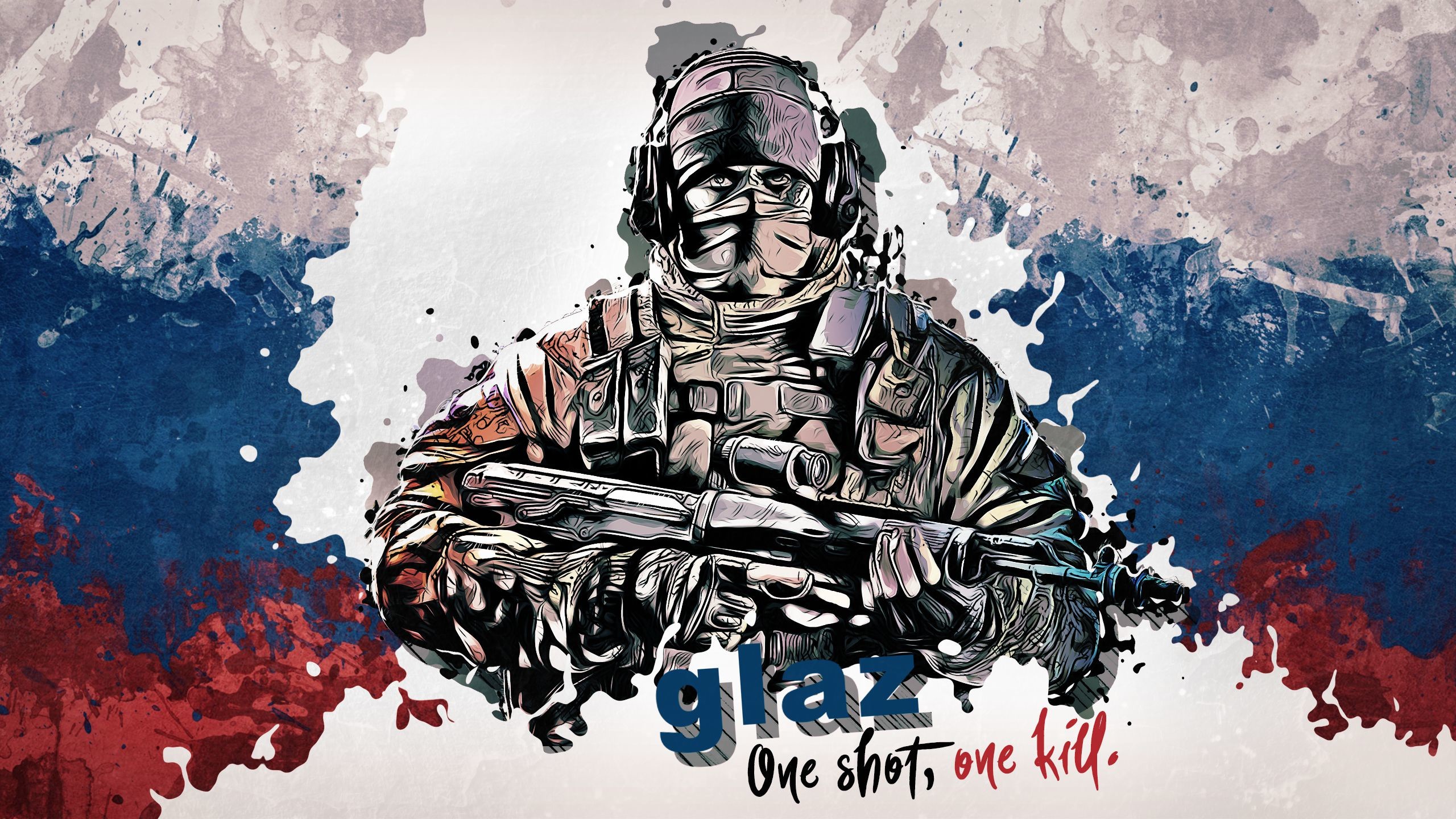 Rainbow Six Siege, Glaz, One Shot, One Kill, Bandiera russa, 2560x1440, immagine di sfondo