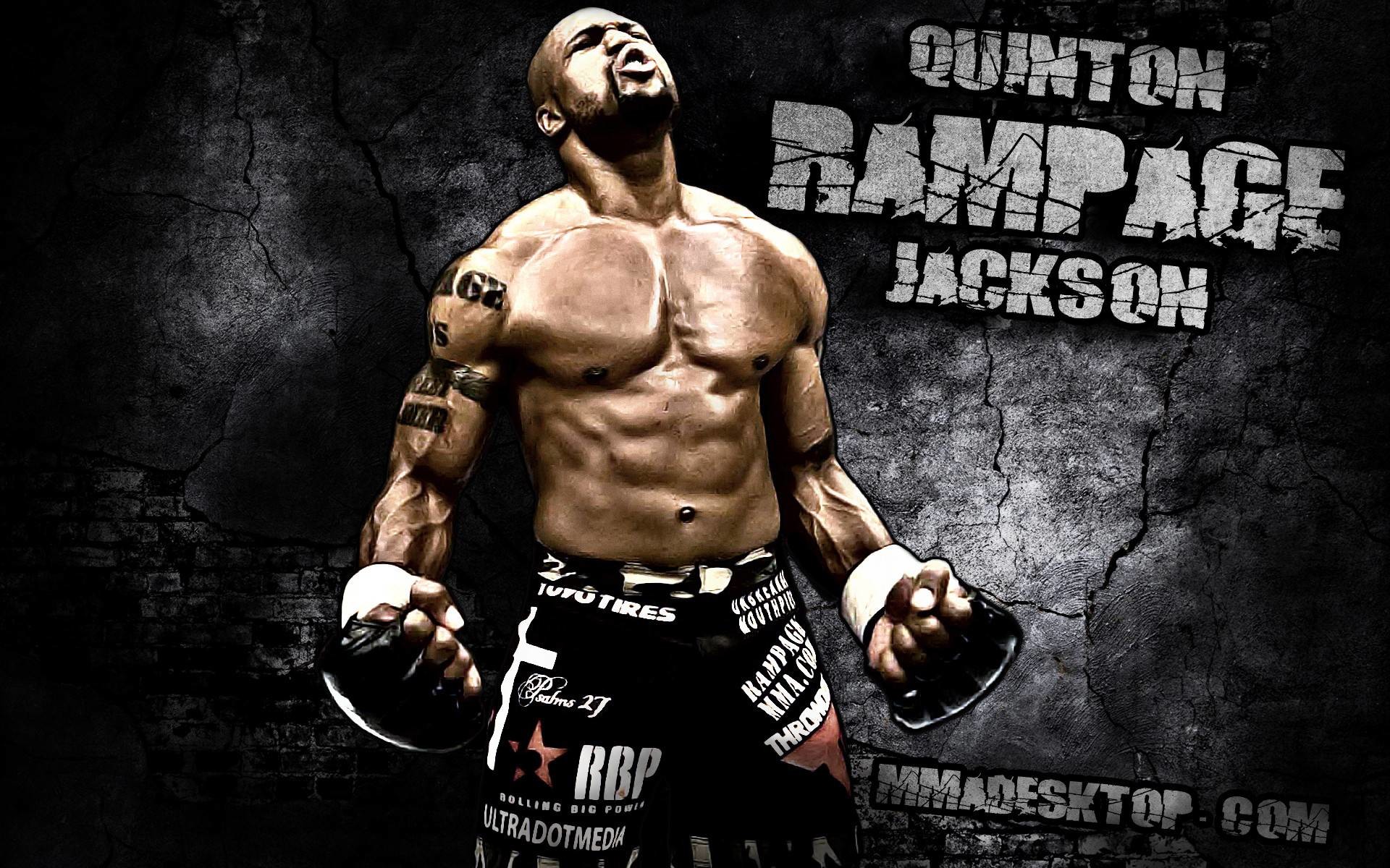 Quinton Rampage Jackson, MMA, Muscoli, Grunge, Full HD, sfondo Windows 11