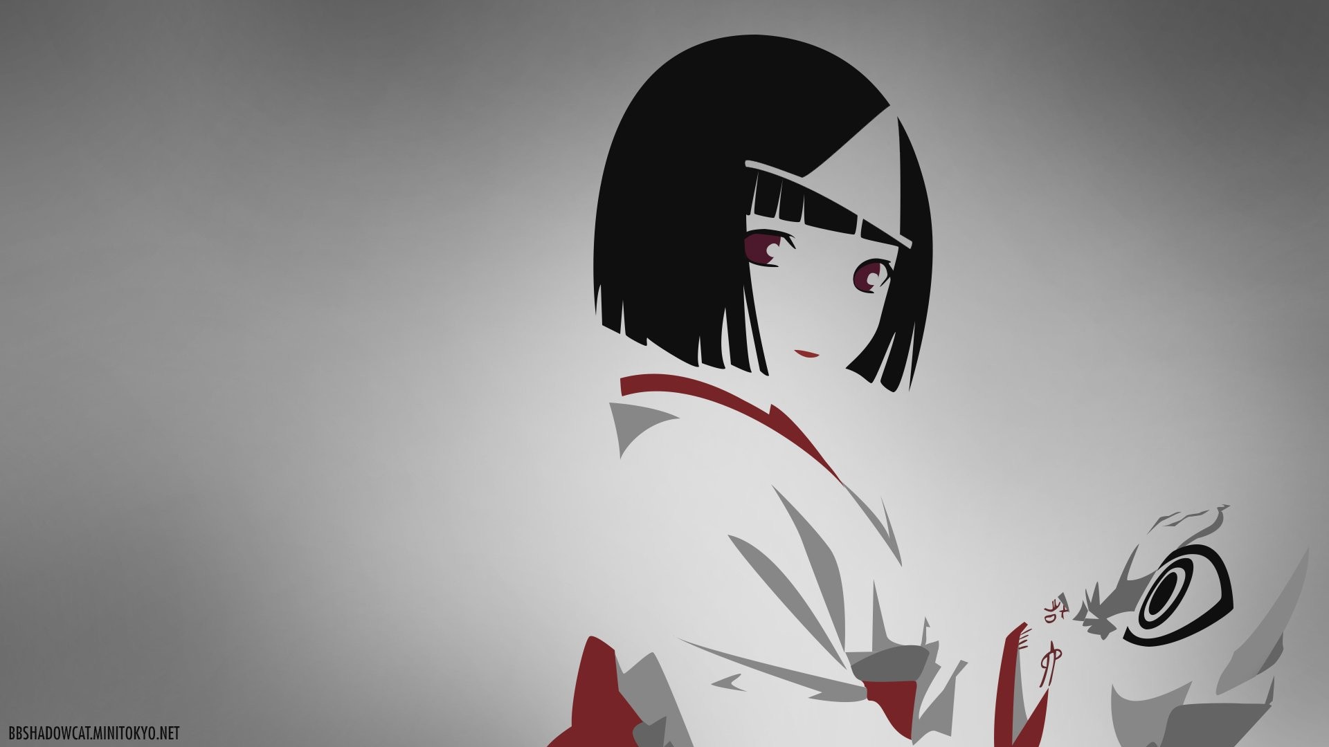 Nora, Noragami, Kimono, Minimalista, Grigio, Full HD 1080p, sfondo desktop