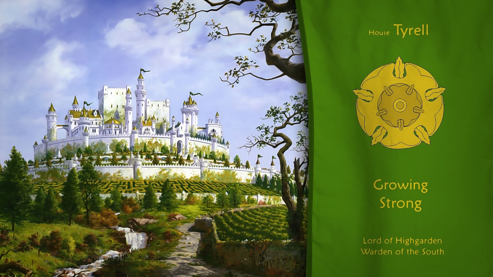 Casata Tyrell, Alto Giardino, Growing Strong, Il Trono di Spade, Castello, sfondo Windows 11