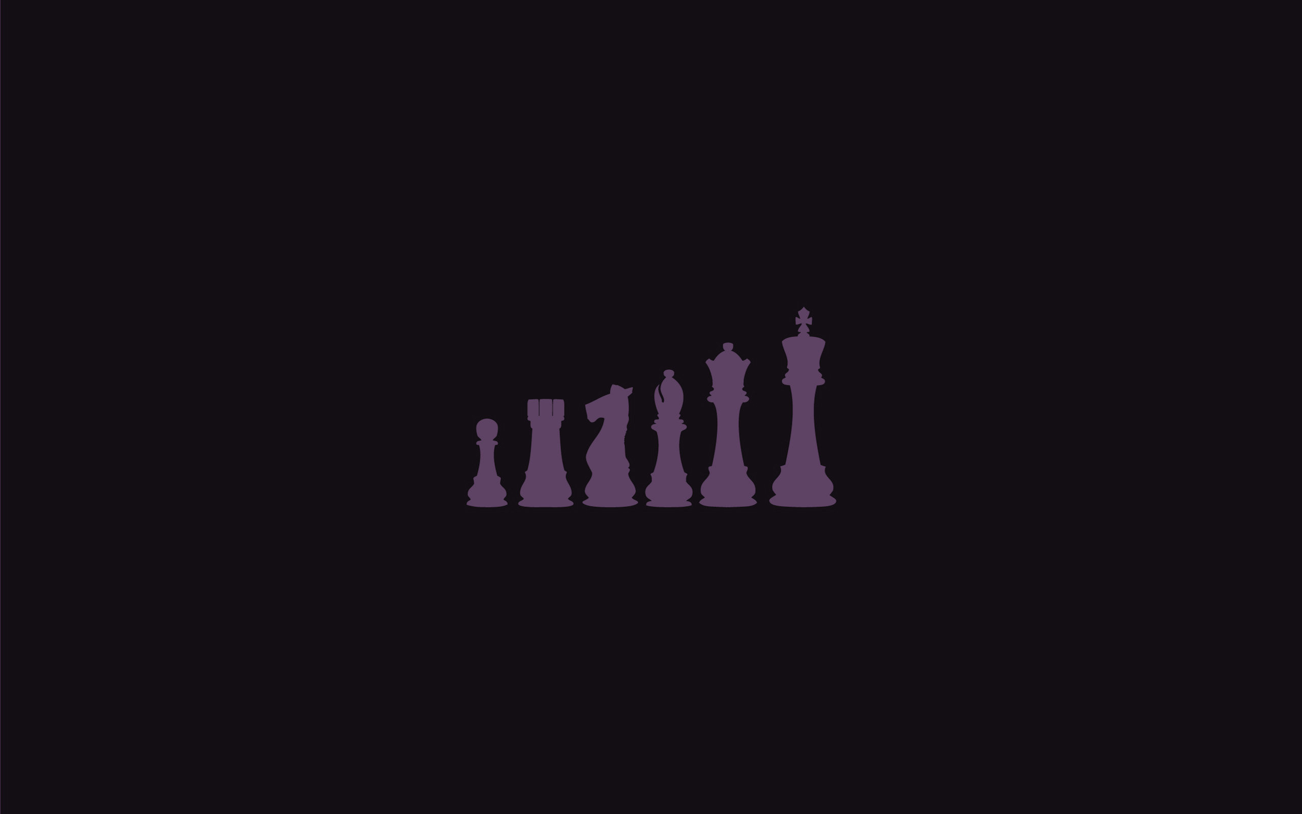 Pezzi degli scacchi, Silhouette viola, Sfondo scuro, Minimalismo, wallpaper desktop 2K