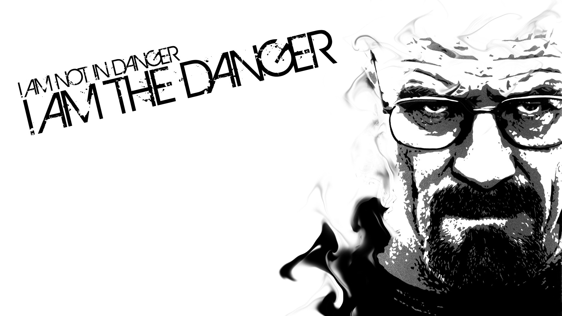 Heisenberg, Breaking Bad, I am the danger, Bianco e nero, Full HD, sfondo desktop