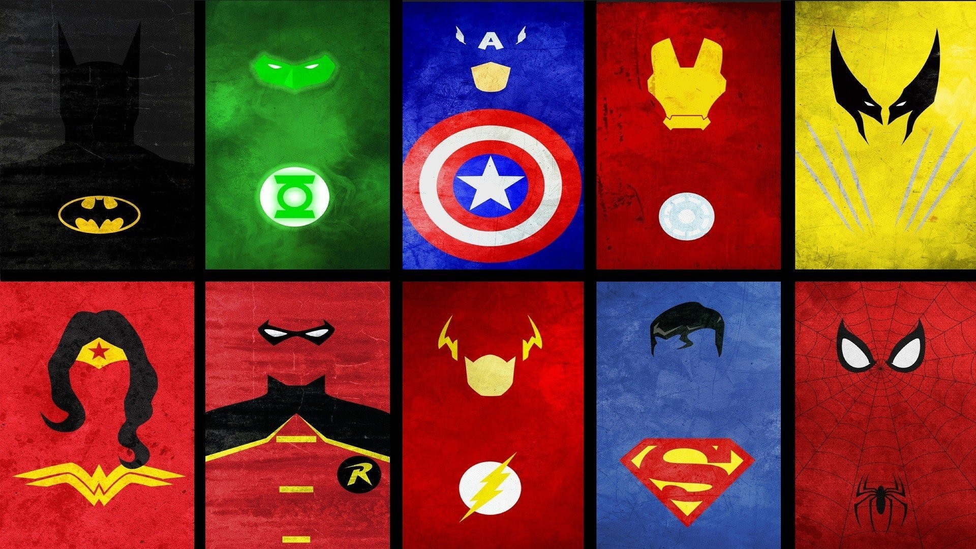 Supereroi, Flash, Batman, Capitan America, Superman, Minimalismo, wallpaper per portatile