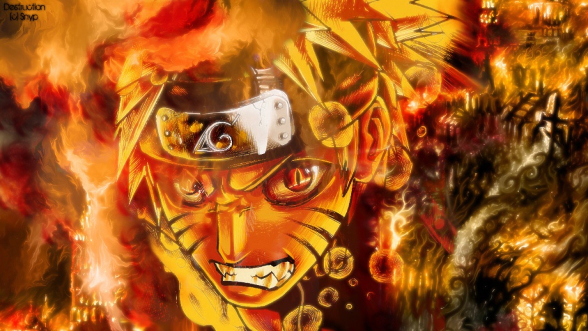 Naruto Uzumaki, Naruto, Fuoco, Anime, Arancione, 1920x1080, immagine di sfondo