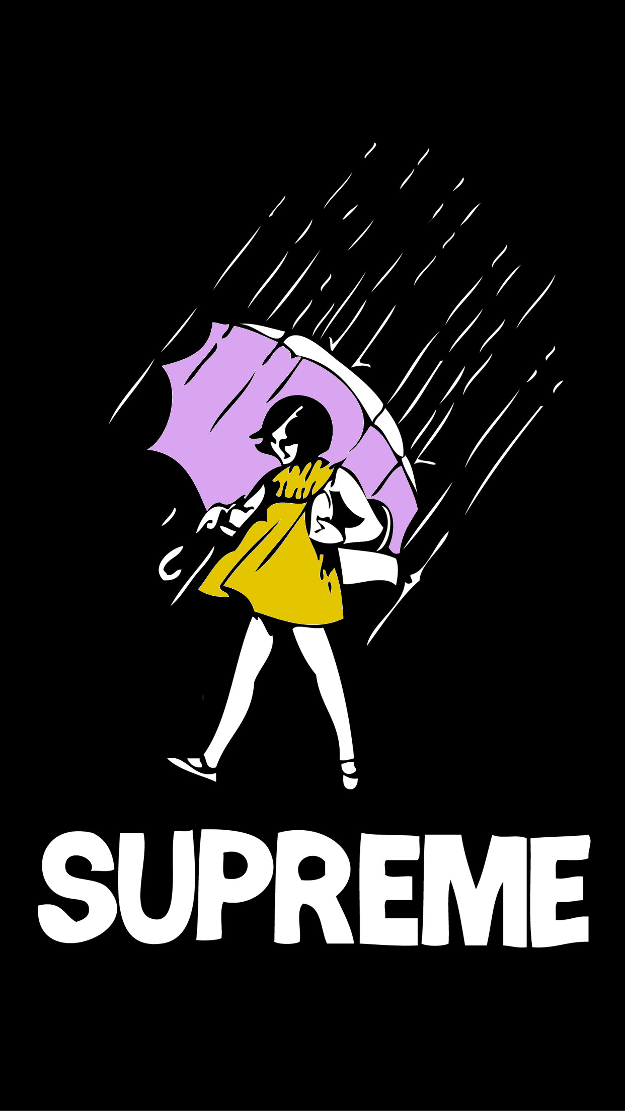 Supreme, Morton Salt, Parodia, Sfondo nero, 1242x2208, schermata di blocco iPhone