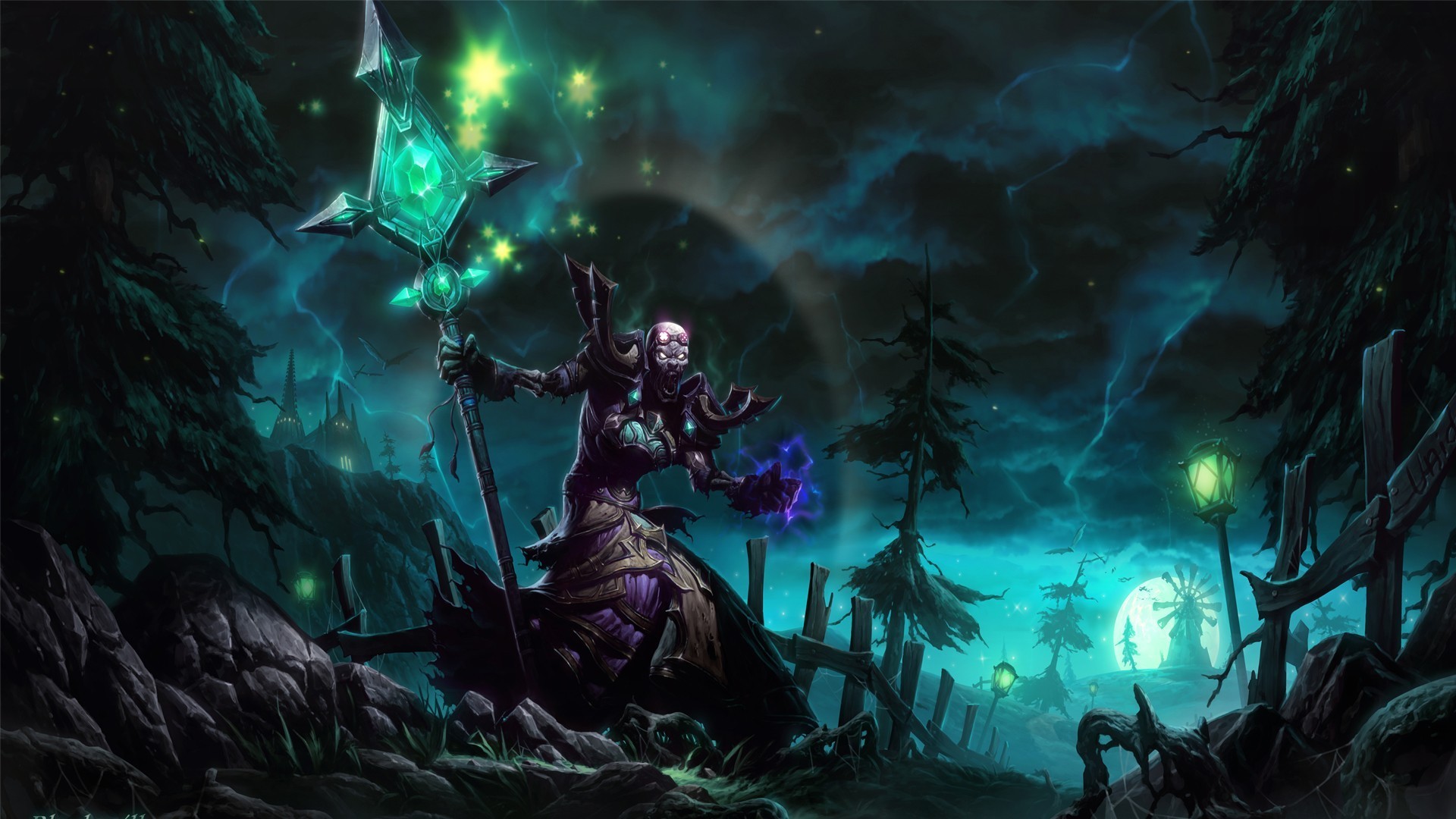 World of Warcraft, Videogioco, Fantasy, Verde, Full HD, sfondo per portatile