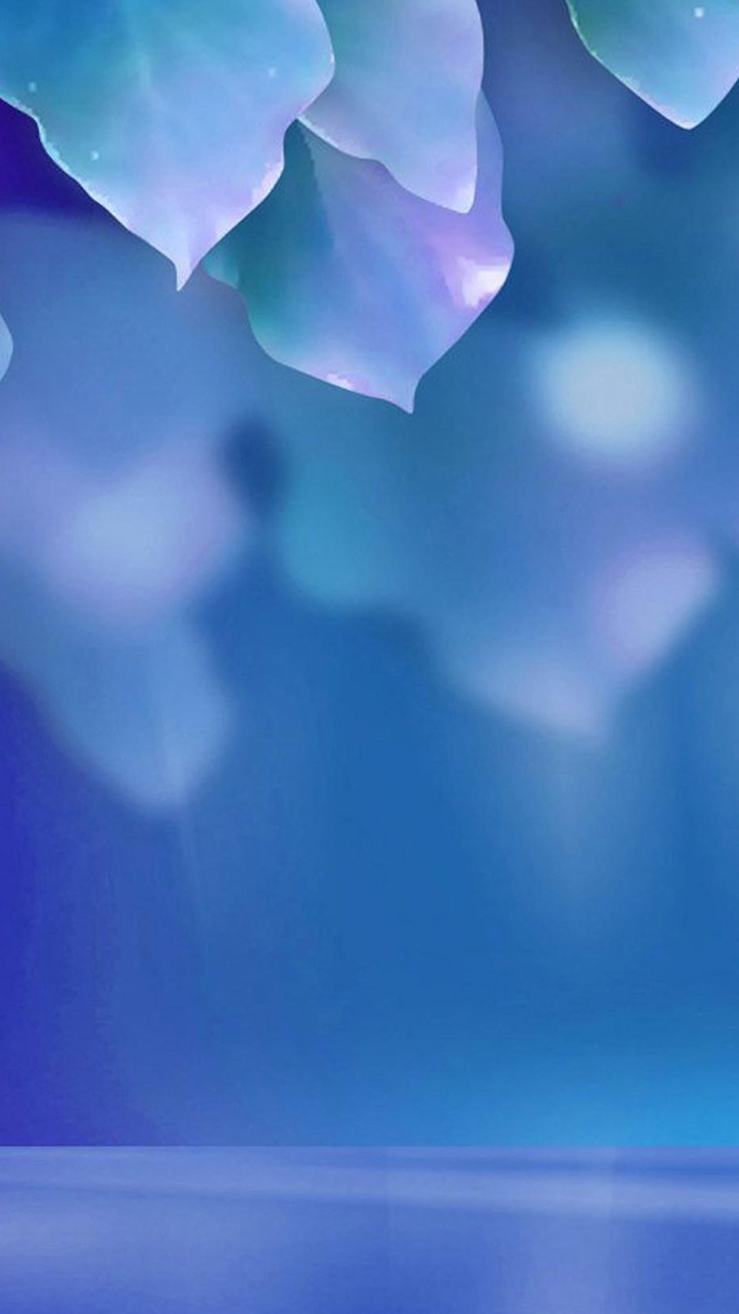 Foglie, Blu, Bokeh, Astratto, schermata di blocco Galaxy S8