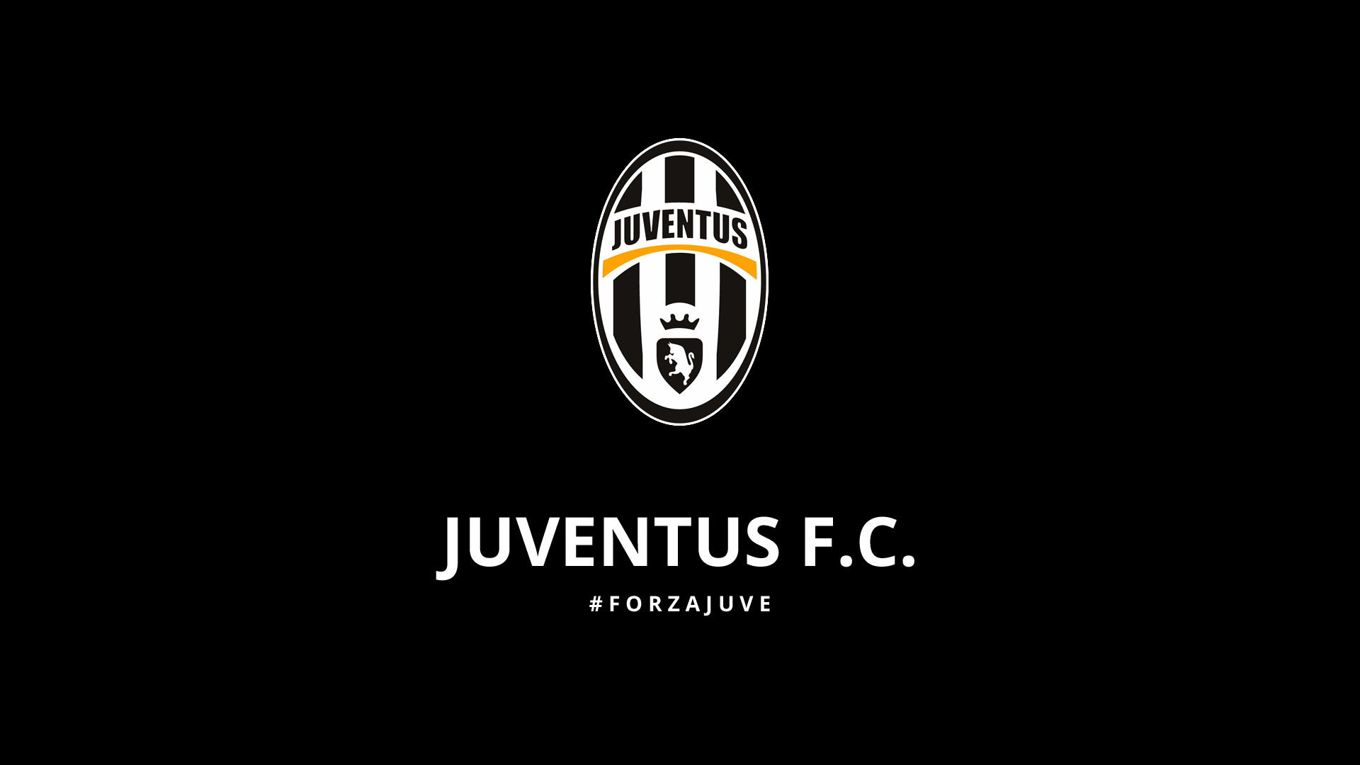 Juventus, Juventus F.C., Logo, #ForzaJuve, Sfondo nero, Full HD, wallpaper per portatile