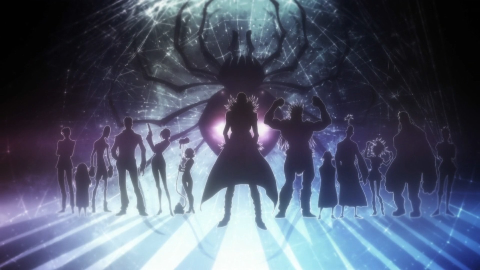 Hunter x Hunter, Brigata dei Ragni, Phantom Troupe, Silhouette, Luce, sfondo widescreen Full HD
