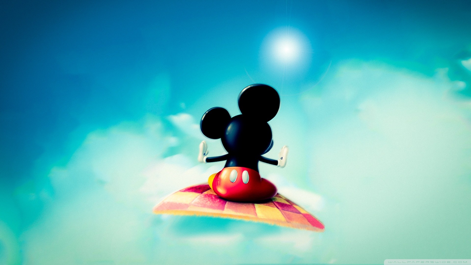 Topolino, Tappeto volante, Cielo, Nuvole, 1920x1080, immagine di sfondo