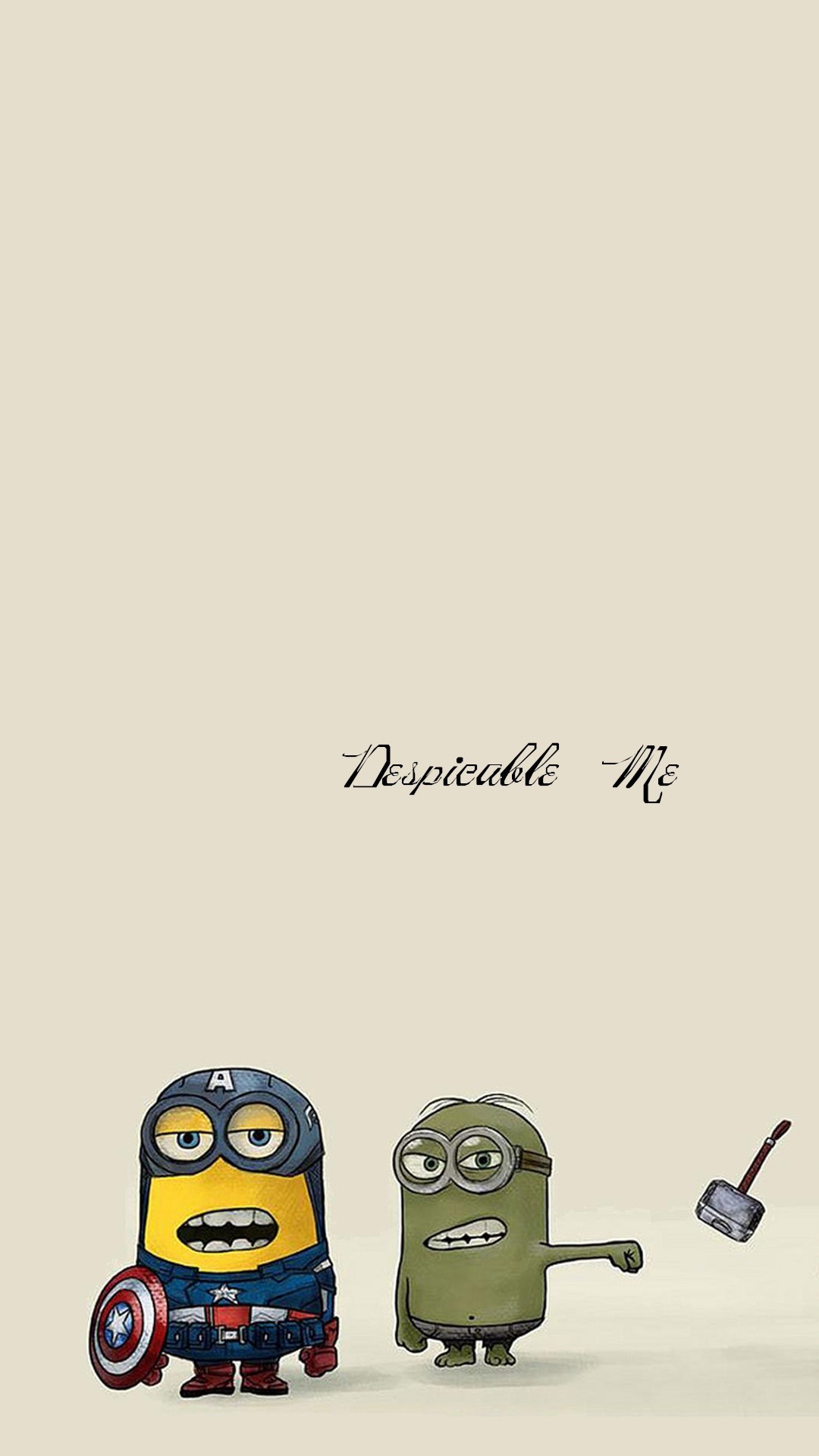 Minions, Capitan America, Hulk, Cattivissimo me, Minimalista, Full HD, sfondo per smartphone