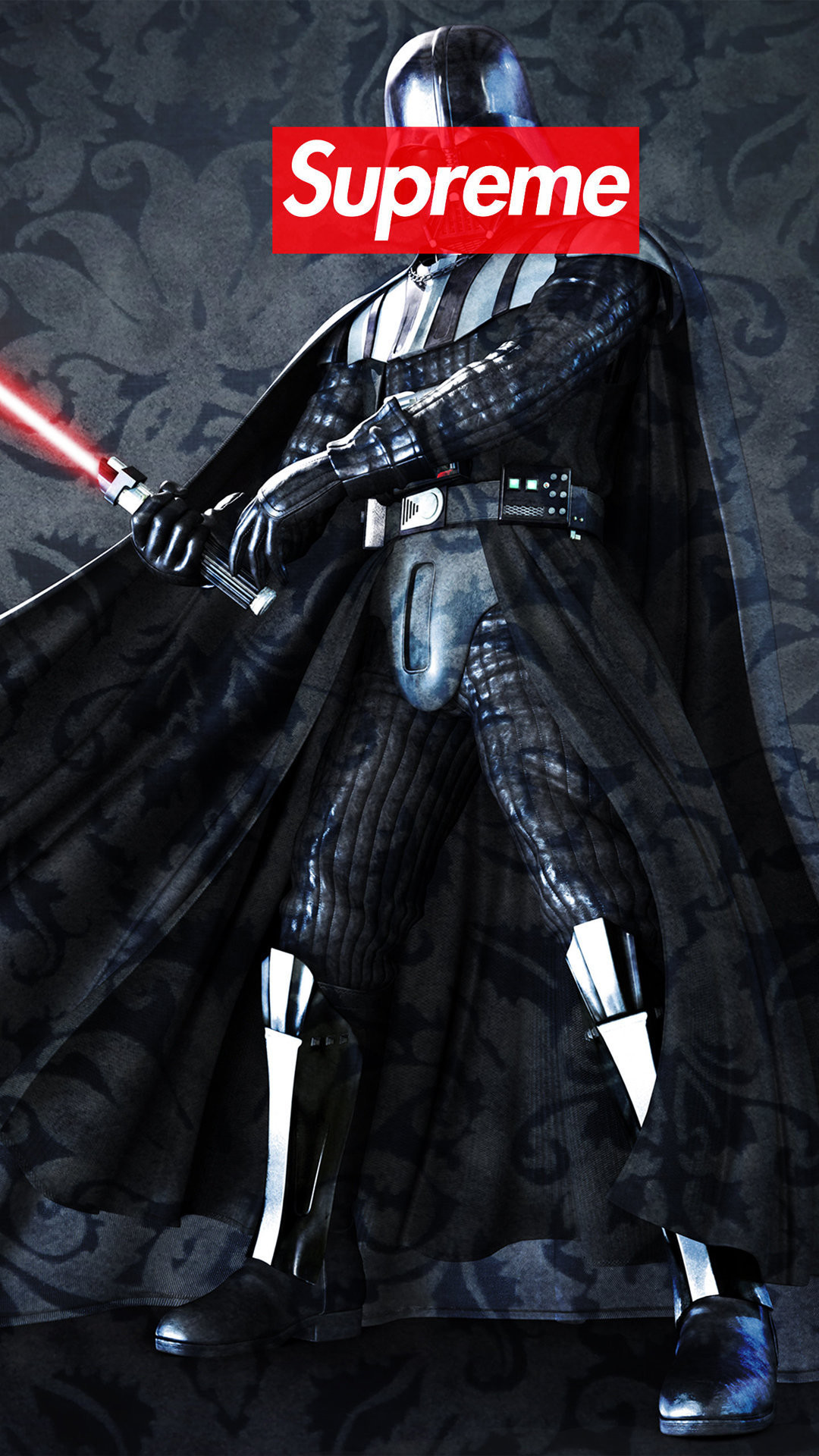 Darth Vader, Star Wars, Logo Supreme, Spada laser, sfondo per iPhone e Android