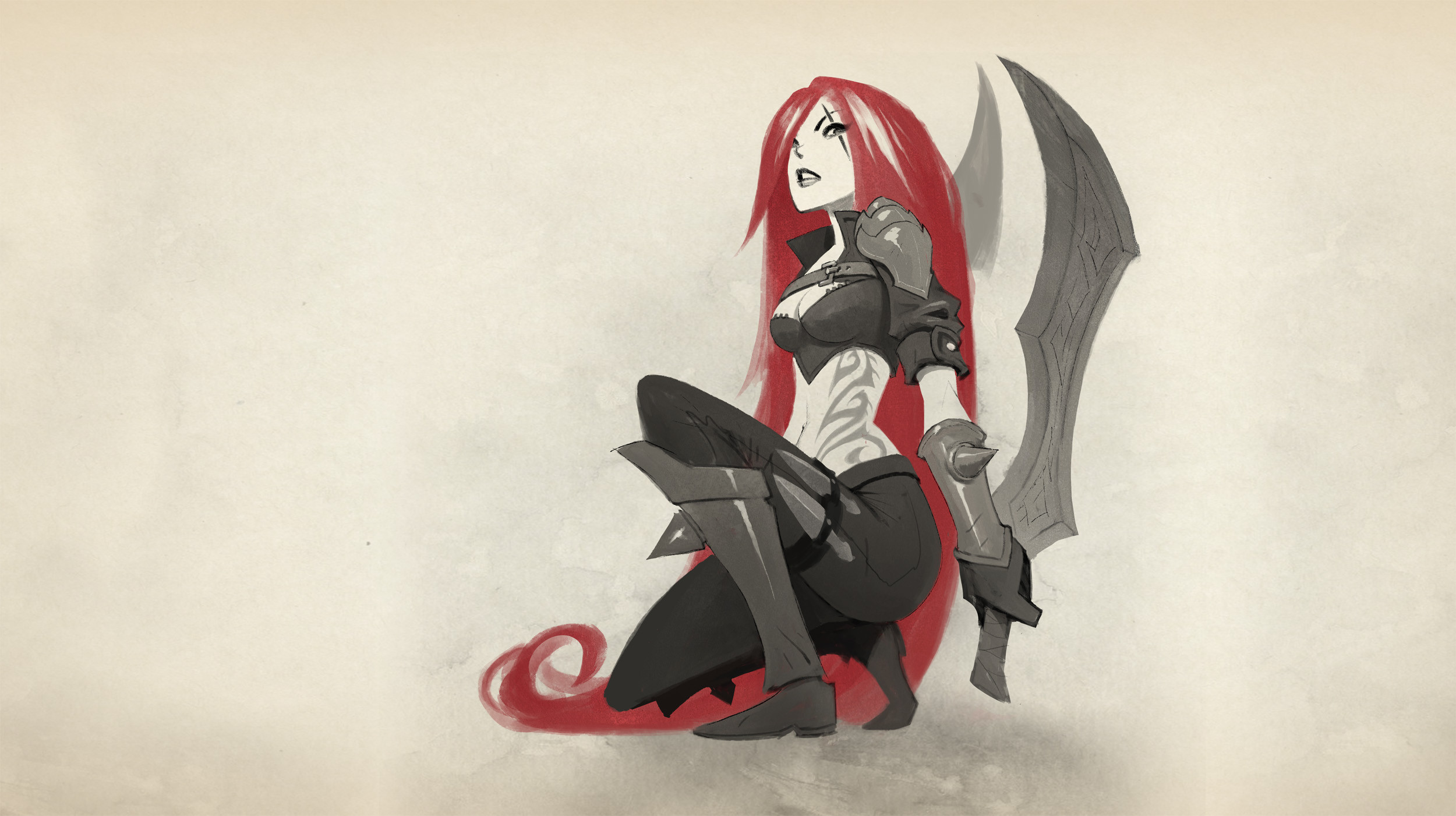 Katarina, League of Legends, Bozzetto, Lame, 16:9 Full HD, sfondo widescreen