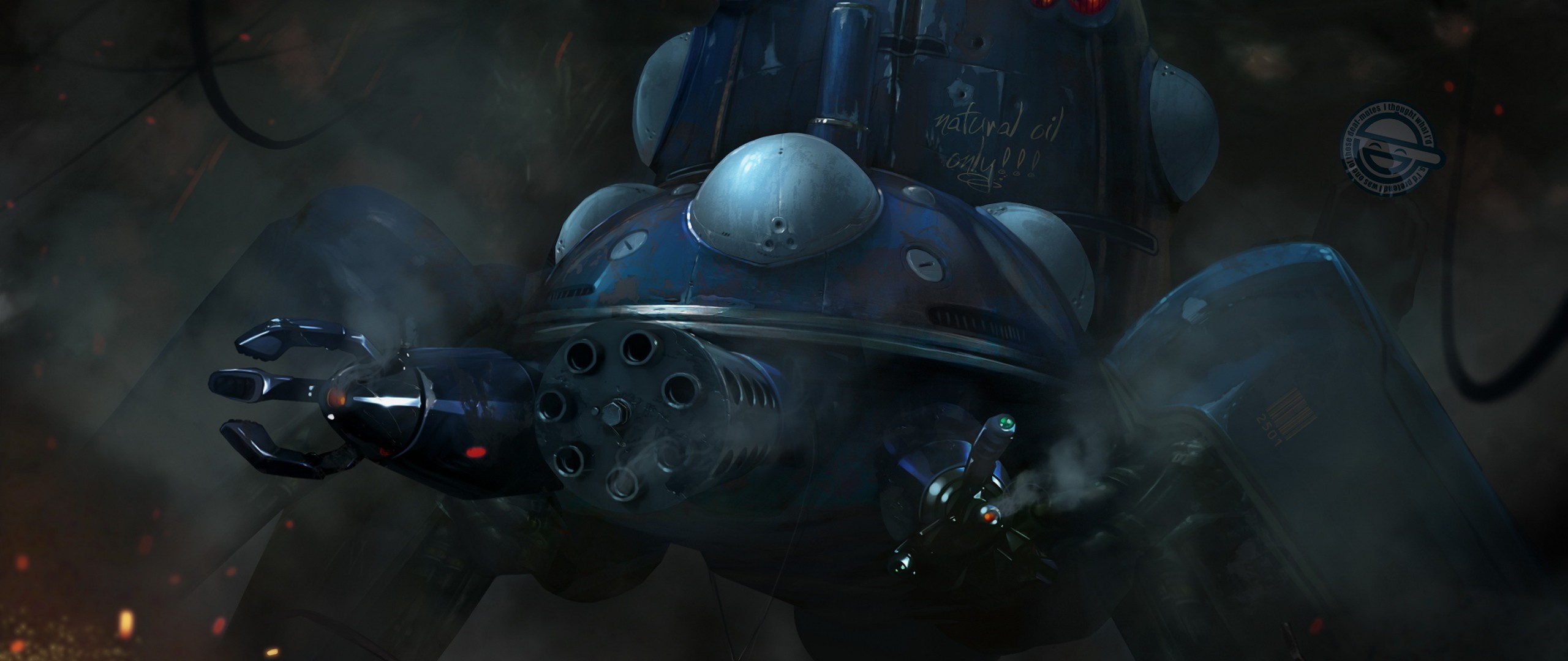 Ghost in the Shell, Carro armato ragno, Penombra, 2560x1080, immagine di sfondo