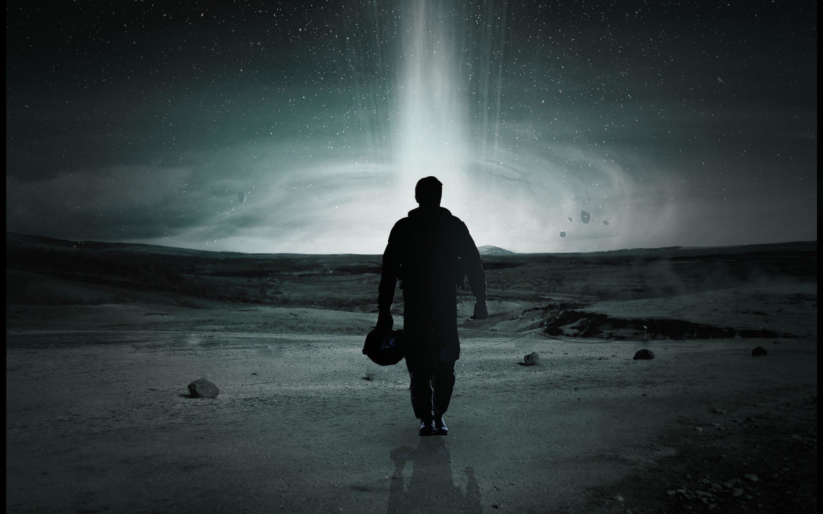 Interstellar, Astronauta, Pianeta, Bianco e nero, 2K, sfondo desktop