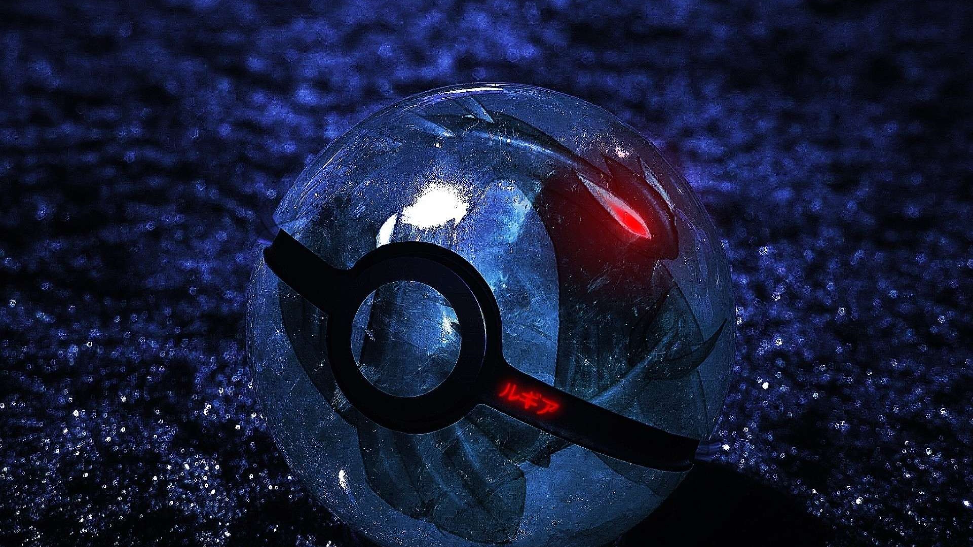 Poké Ball, Pokémon, Sfera di vetro, Blu scuro, 3840x2160, immagine di sfondo